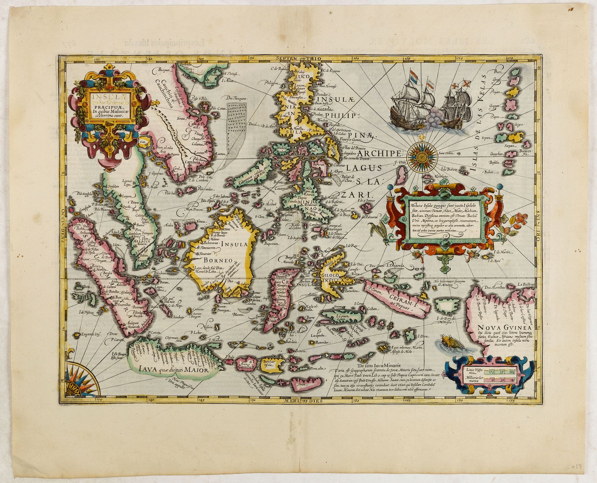 HONDIUS, H., Insulae Indiae Orientalis Praecipuae, In quibus Moluccae.., antique map, old maps