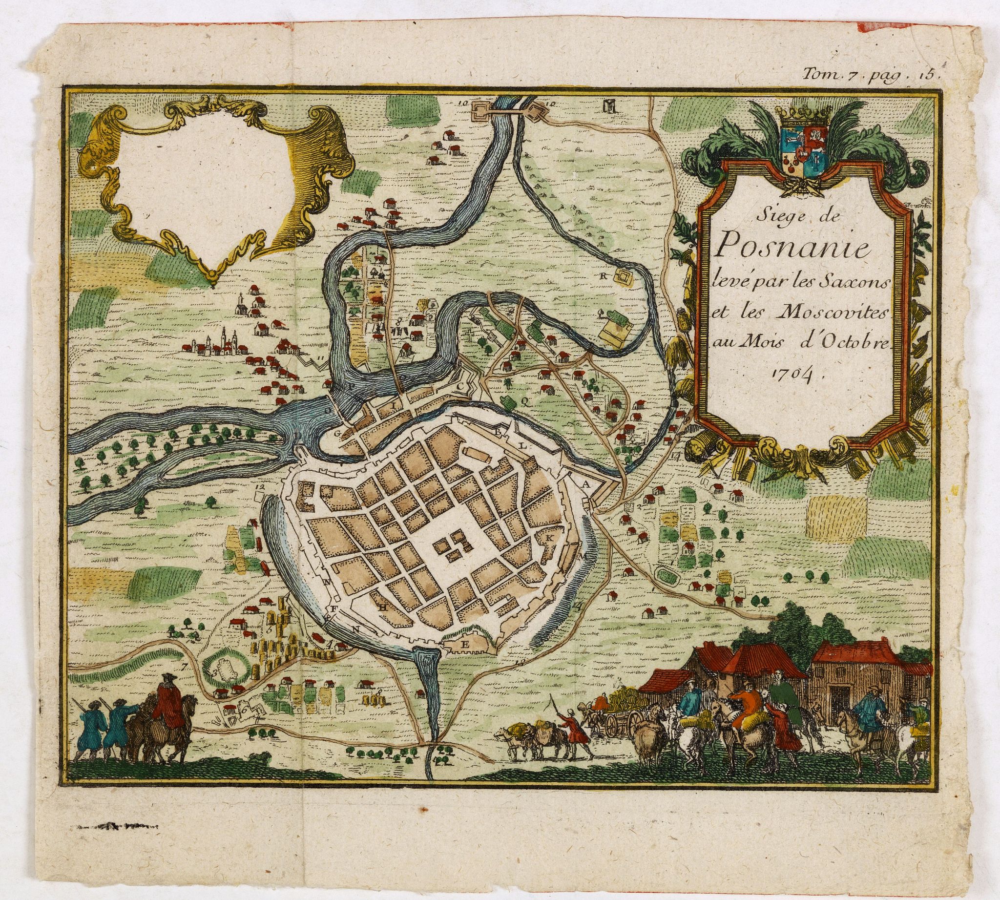UNKNOWN, (Poznan) Siege de Posnanie levé par les Saxons & les Moscovites au Mois d'Octobre 1704, antique map, old maps