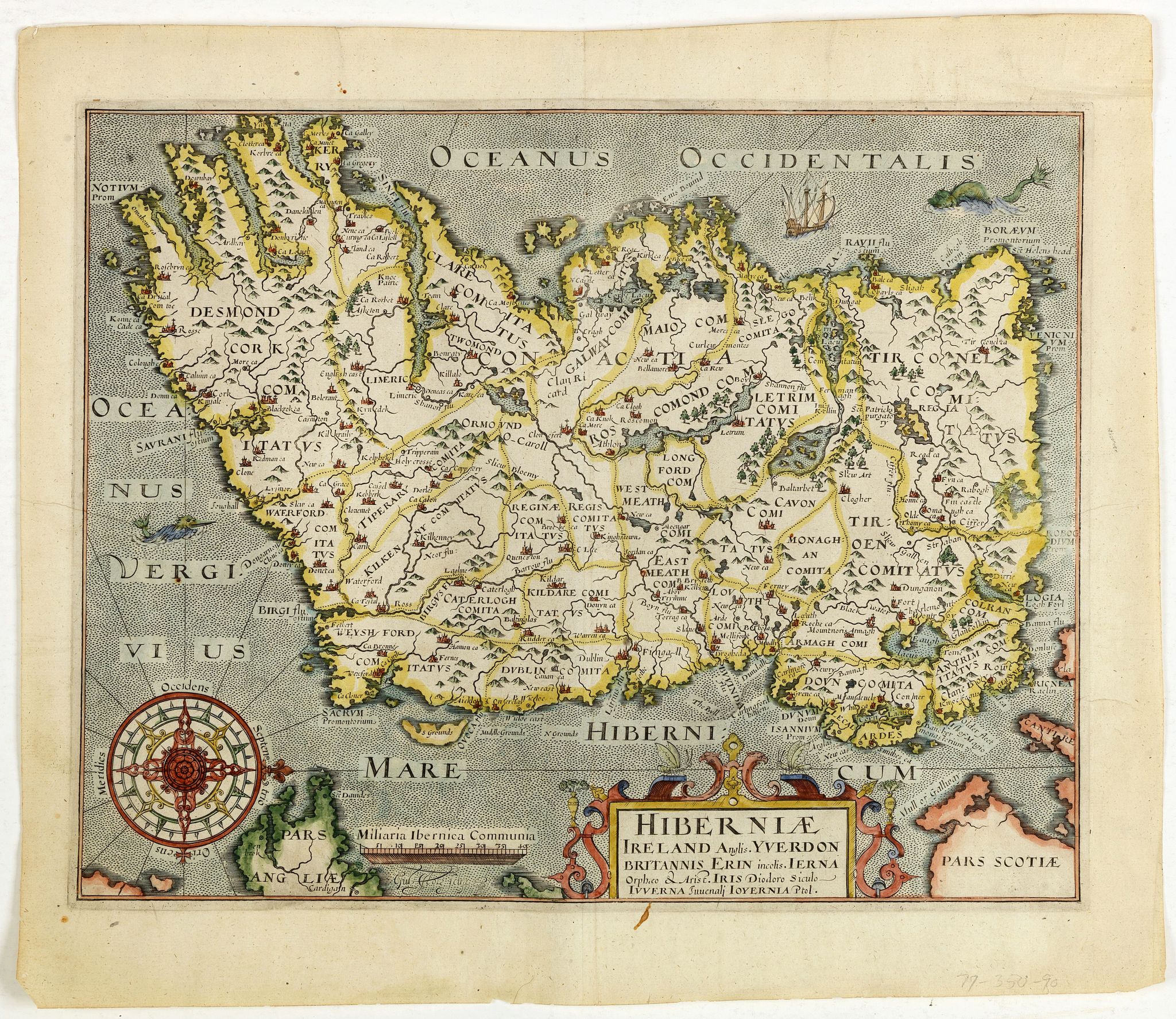 CAMDEN, W., Viri Clarissimi Britannia.., antique map, old maps