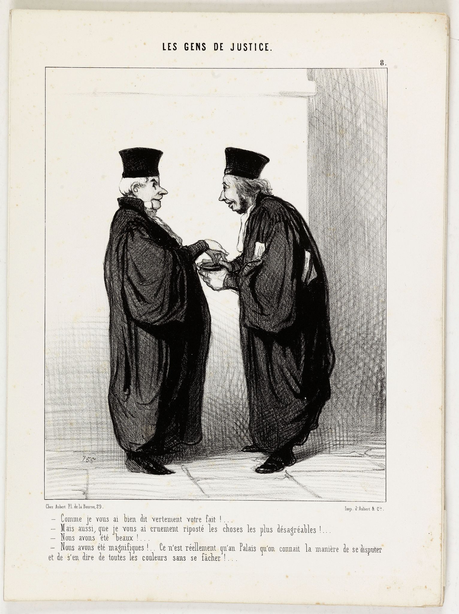 DAUMIER, H., Les Gens de Justice. - Comme je vous ai bien dit vertement votre fait !, antique map, old maps