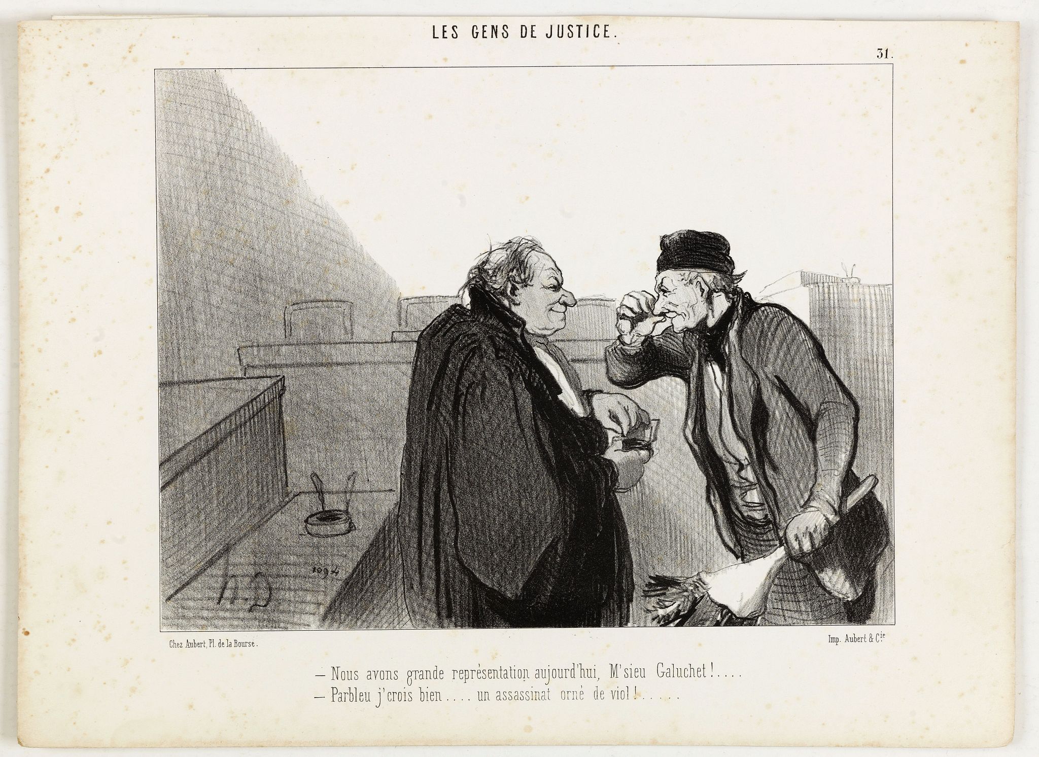 DAUMIER, H., Les Gens de Justice. - Nous avons grande représentation aujourd'hui . . ., antique map, old maps