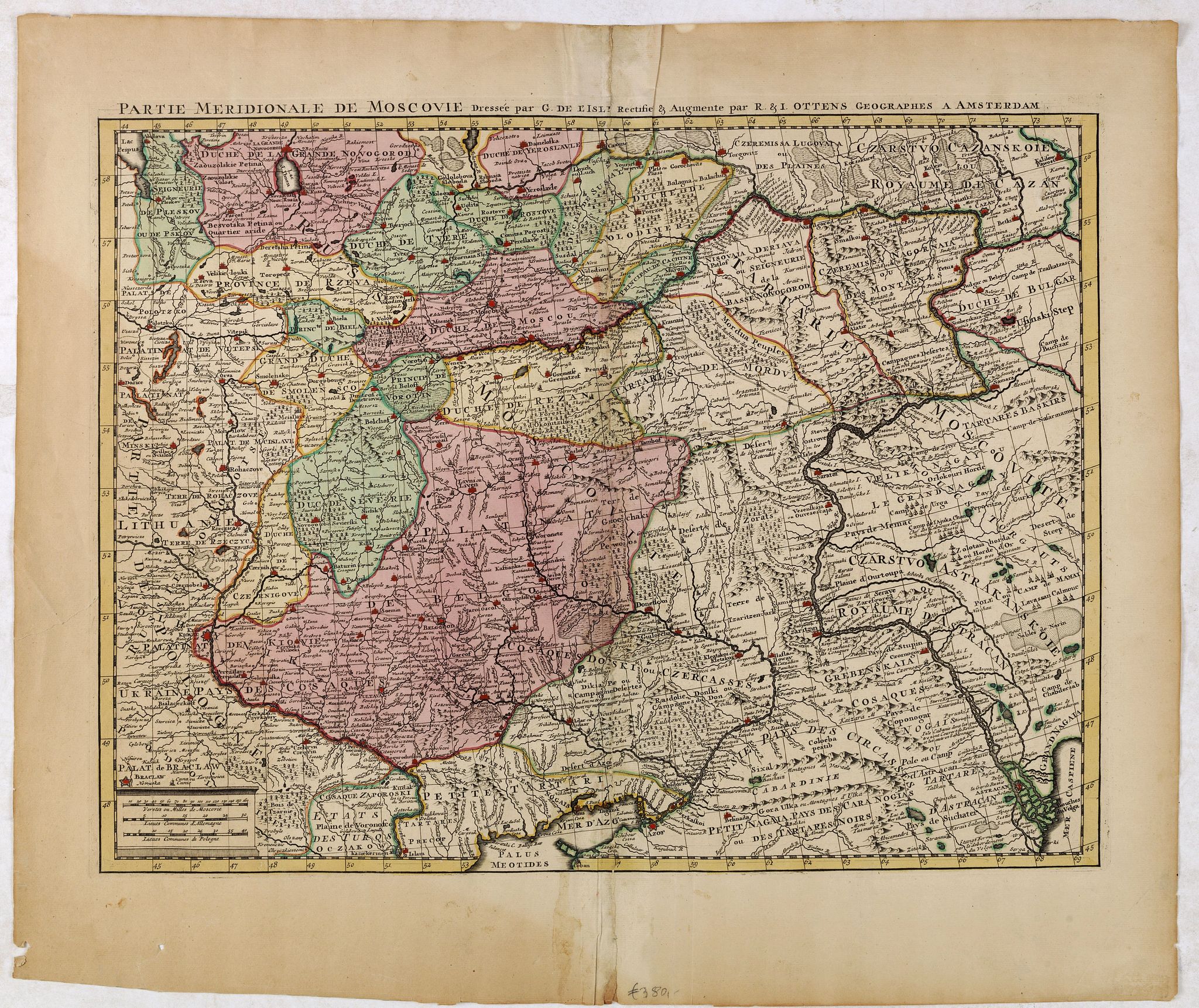 OTTENS, R. / J., Partie Meridionale de Moscovie. . ., antique map, old maps