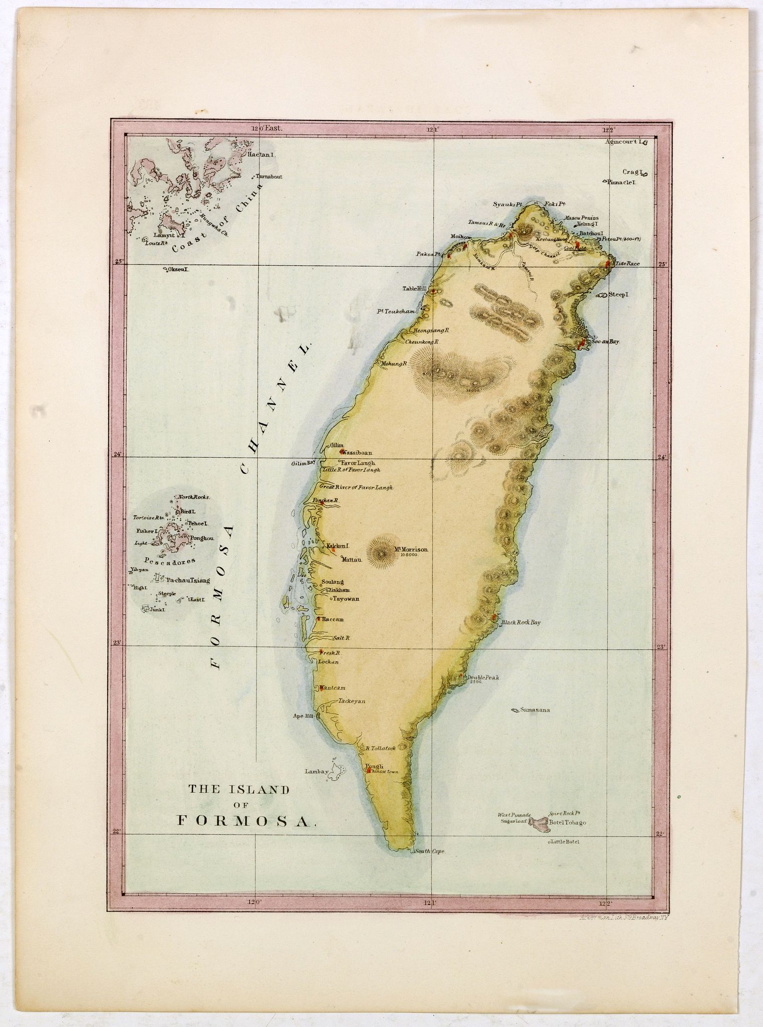 PERRY, M.C., The island of Formosa., antique map, old maps