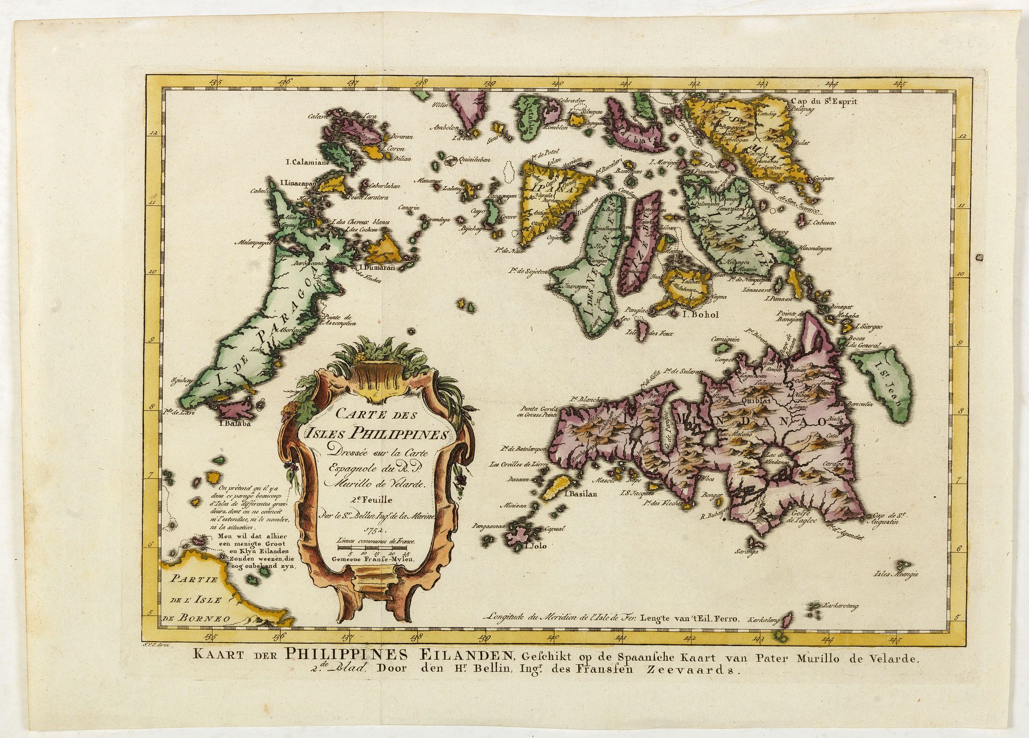 BELLIN, J. N., Carte Des Isles Philippines.. 2e. Feuille. . . / Kaart der Philippines Eilanden. . ., antique map, old maps