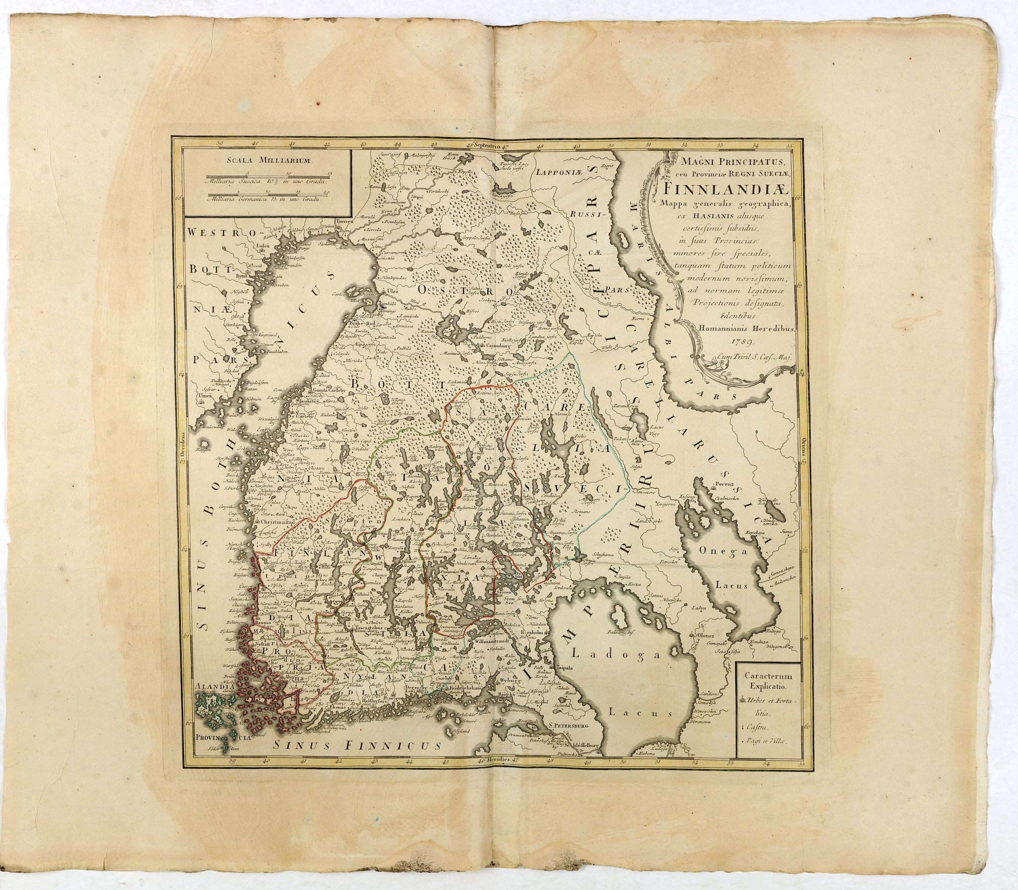 HOMANN,J.B., MAGNI PRINCIPATUS, ceu Provinciae REGNI SUECIAE, FINNLANDIAE Mappa generalis geographica : ex HASIANIS aliisque certissimis subsidiis, in suas Provincias minores sive speciales, tanquam statum politicum modernum . . ., antique map, old maps