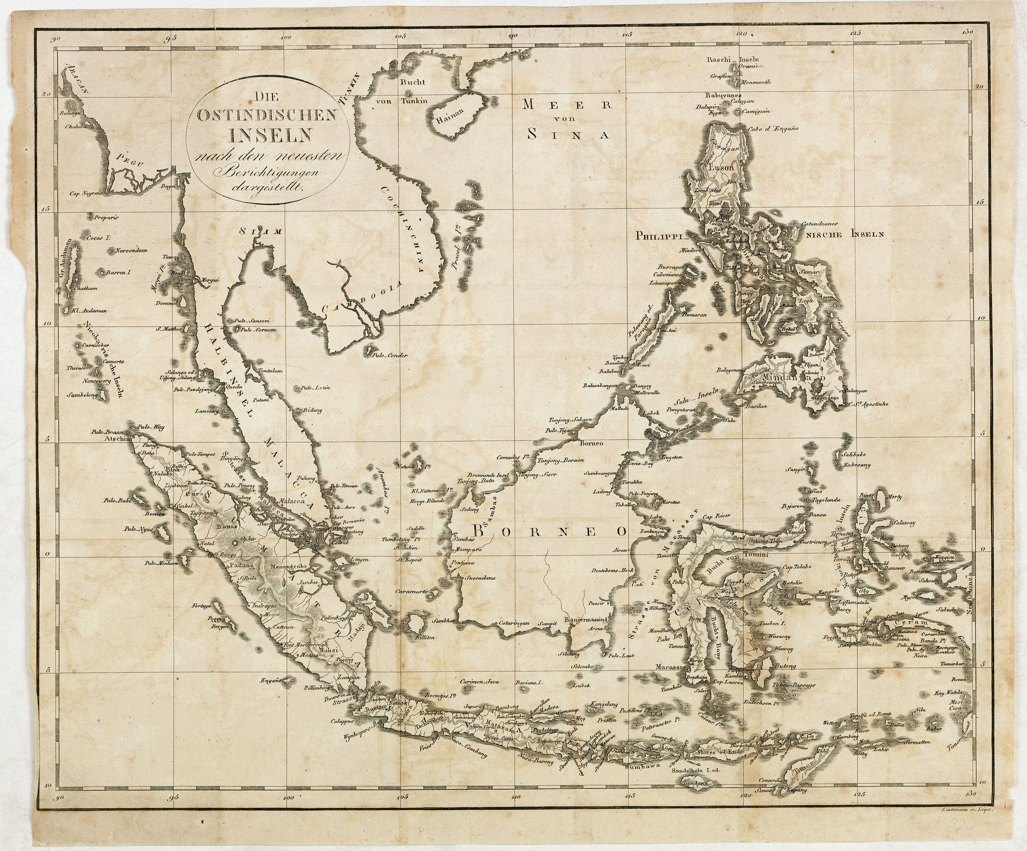 STEIN, Chr. D.G.D., Die Ostindischen Inseln nach dem neuesten Berivchtigungen dargesteltt., antique map, old maps