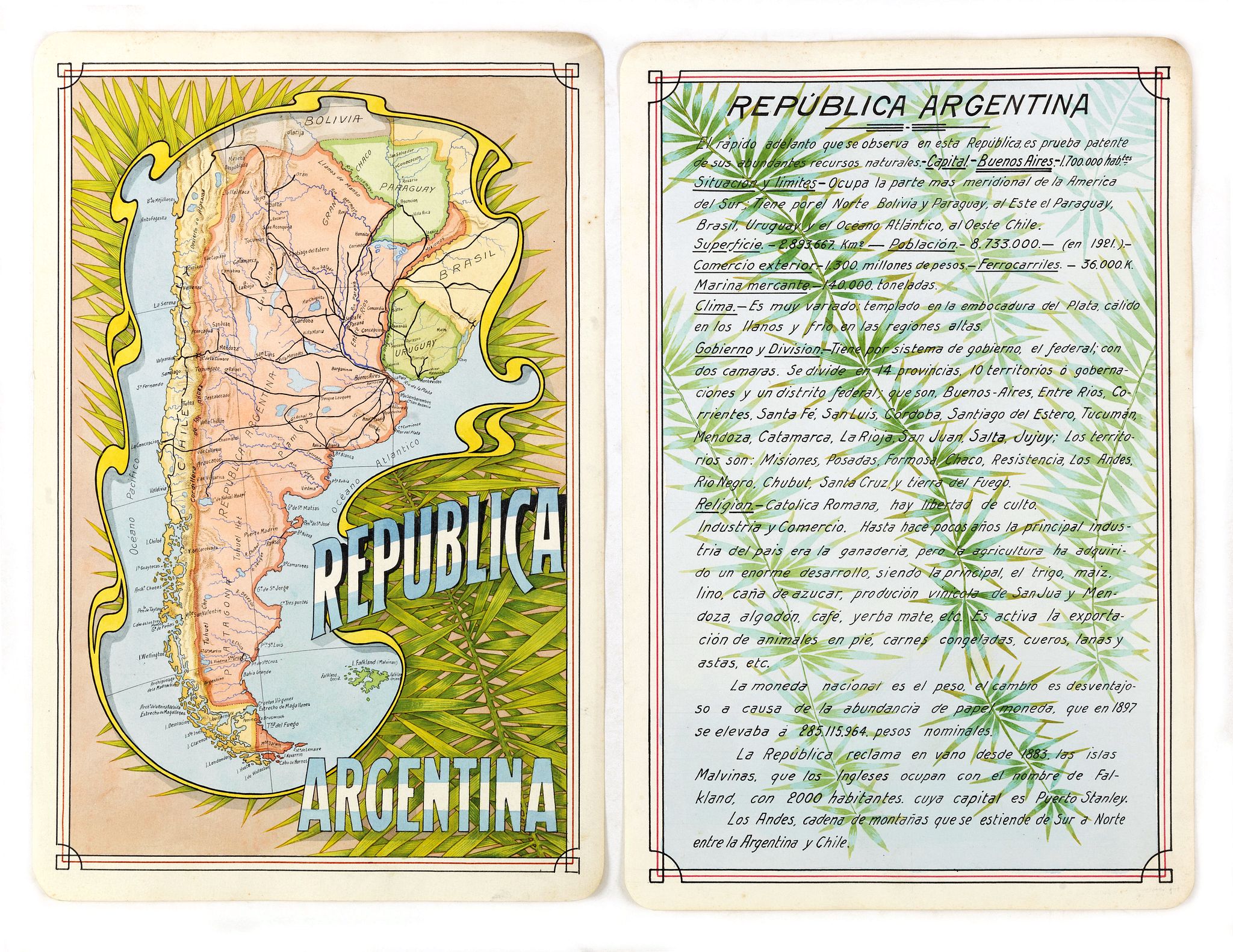 RAGGIO, Antonio F., Republica Argentina., antique map, old maps