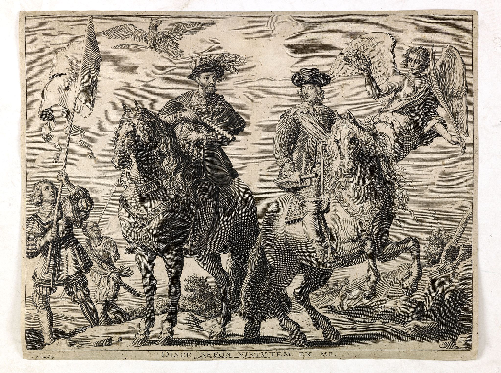 DE JODE, P., Disce nepos virtutem ex me., antique map, old maps