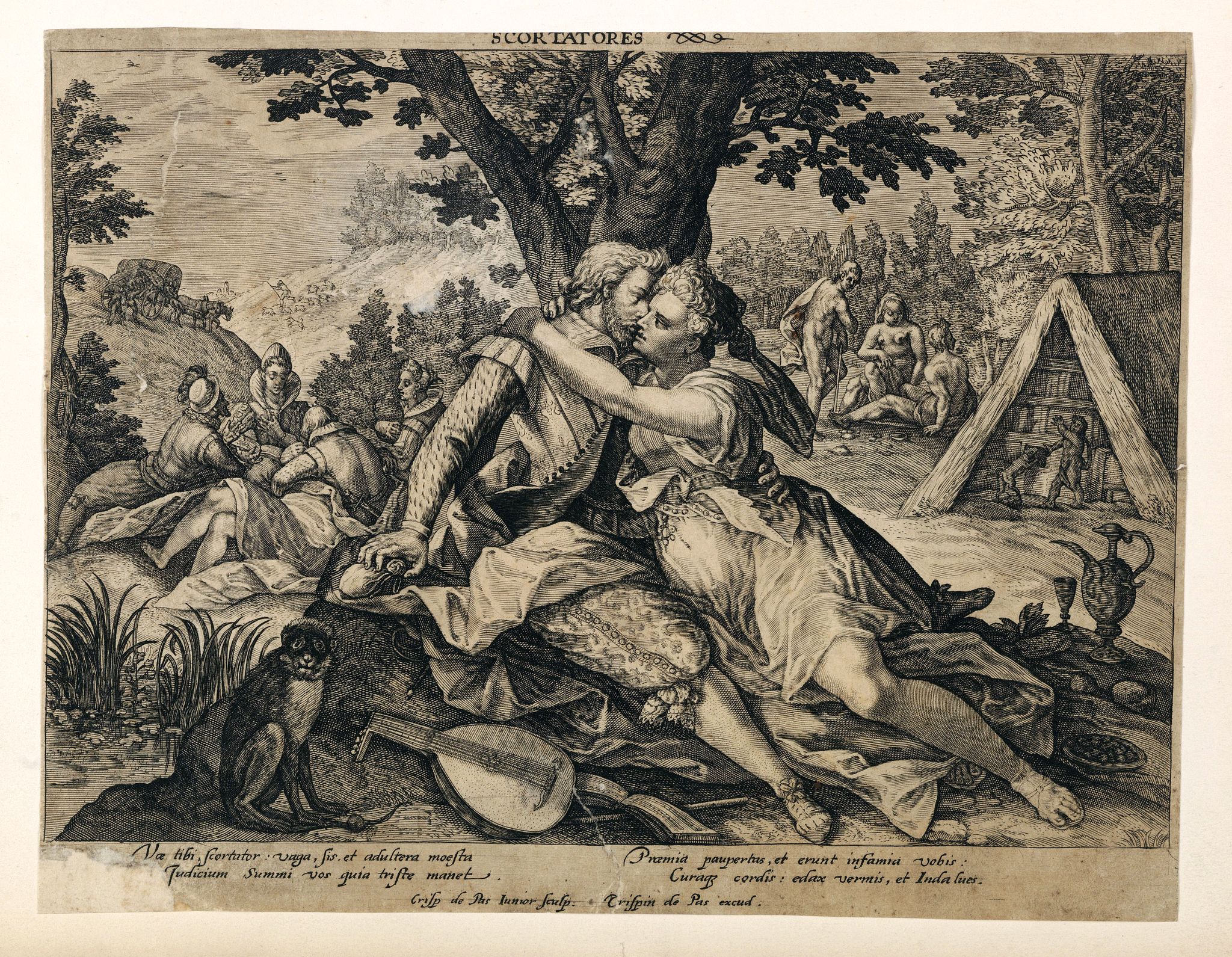 PASSE, C., Coniuges (marriage partners), antique map, old maps