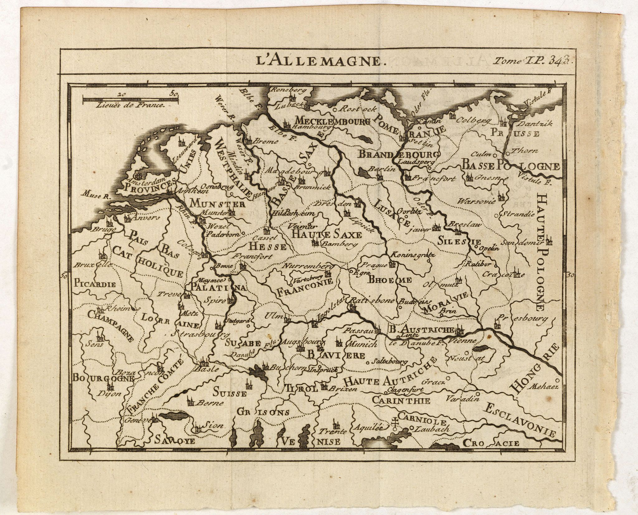 DELISLE, G. after, L'Allemagne., antique map, old maps