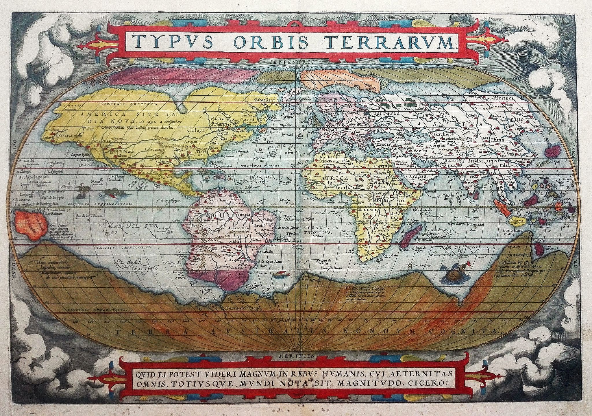 ORTELIUS, A., Typus Orbis Terrarum., antique map, old maps