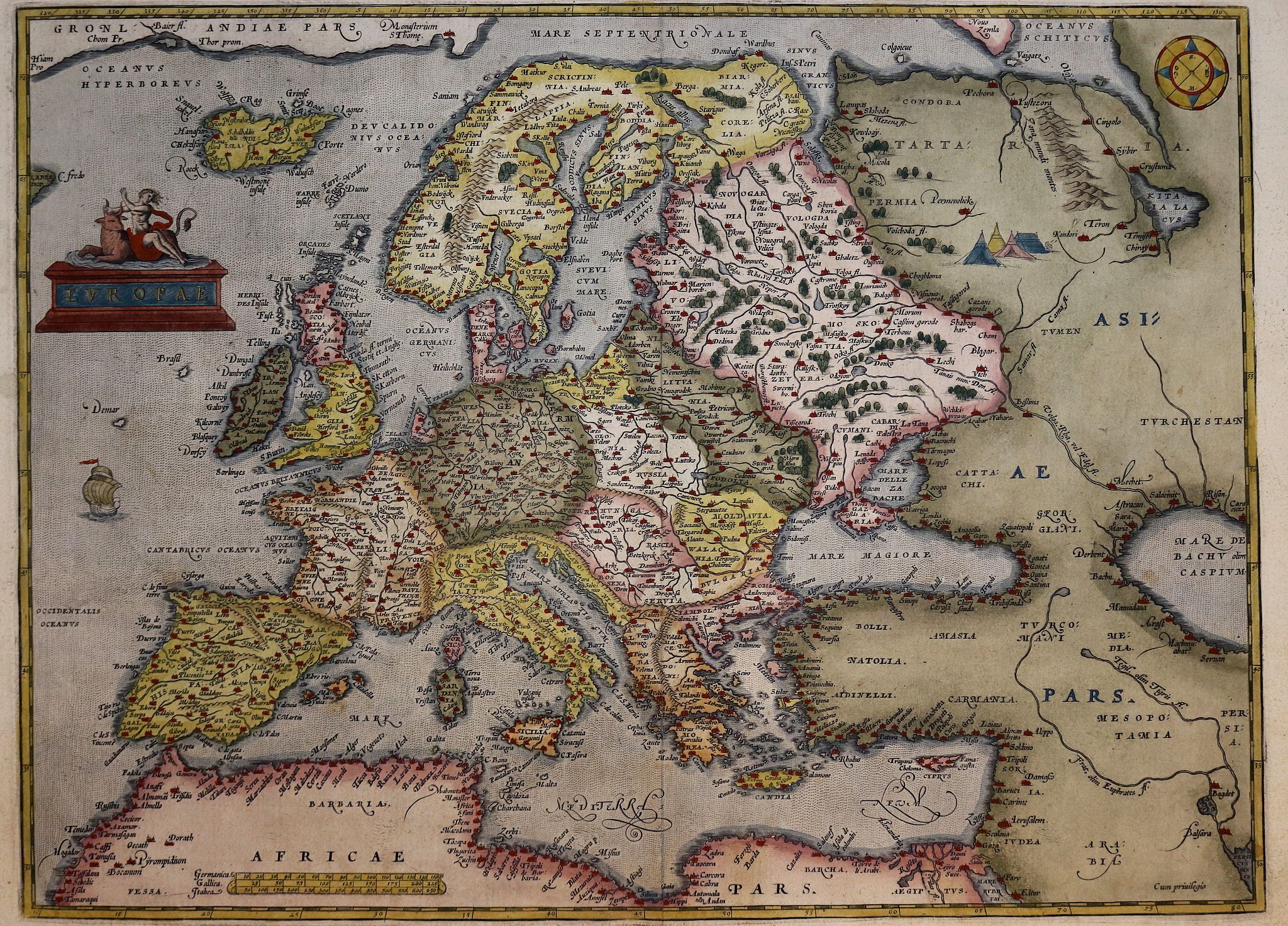 ORTELIUS, A., Europae., antique map, old maps