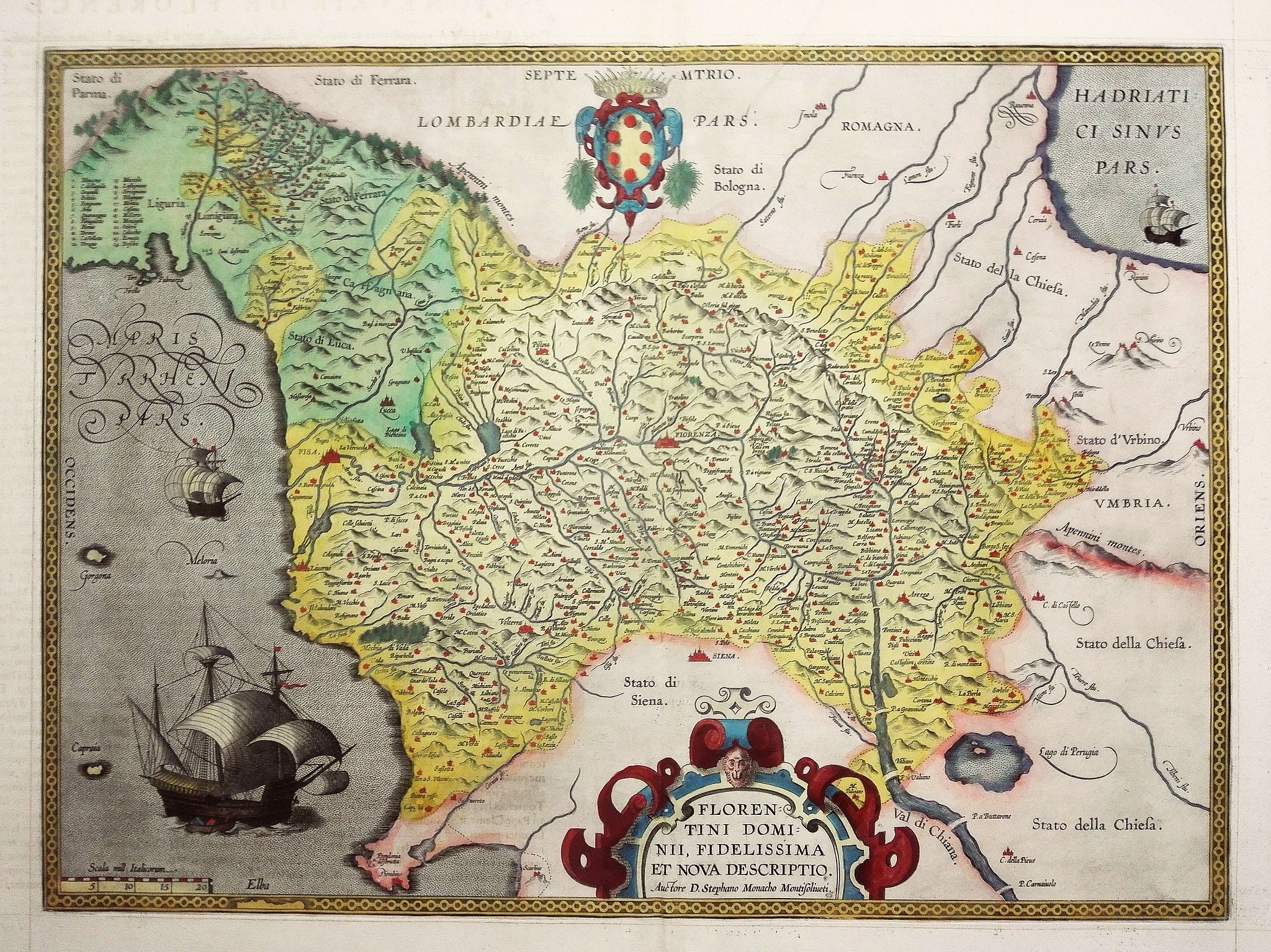 ORTELIUS, A., Florentini Dominii Fidelissima et nova descriptio., antique map, old maps