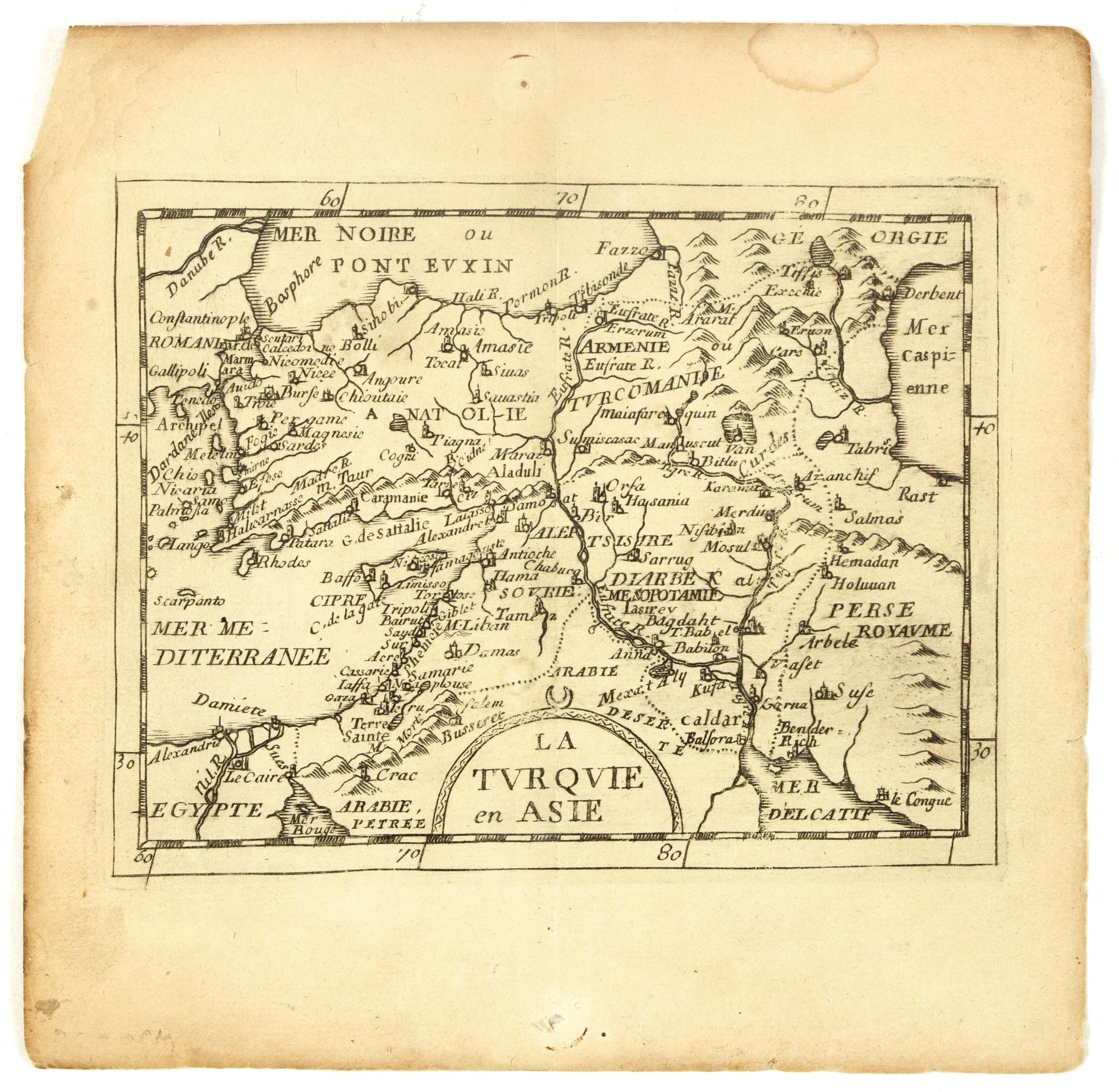 DU VAL, P., La Turquie en Asie., antique map, old maps