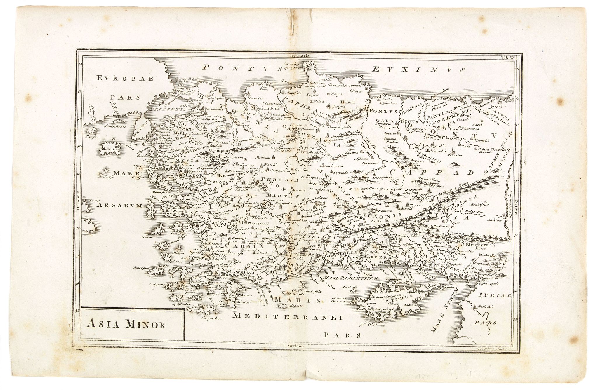 CELLARIUS, C., Asia Minor., antique map, old maps