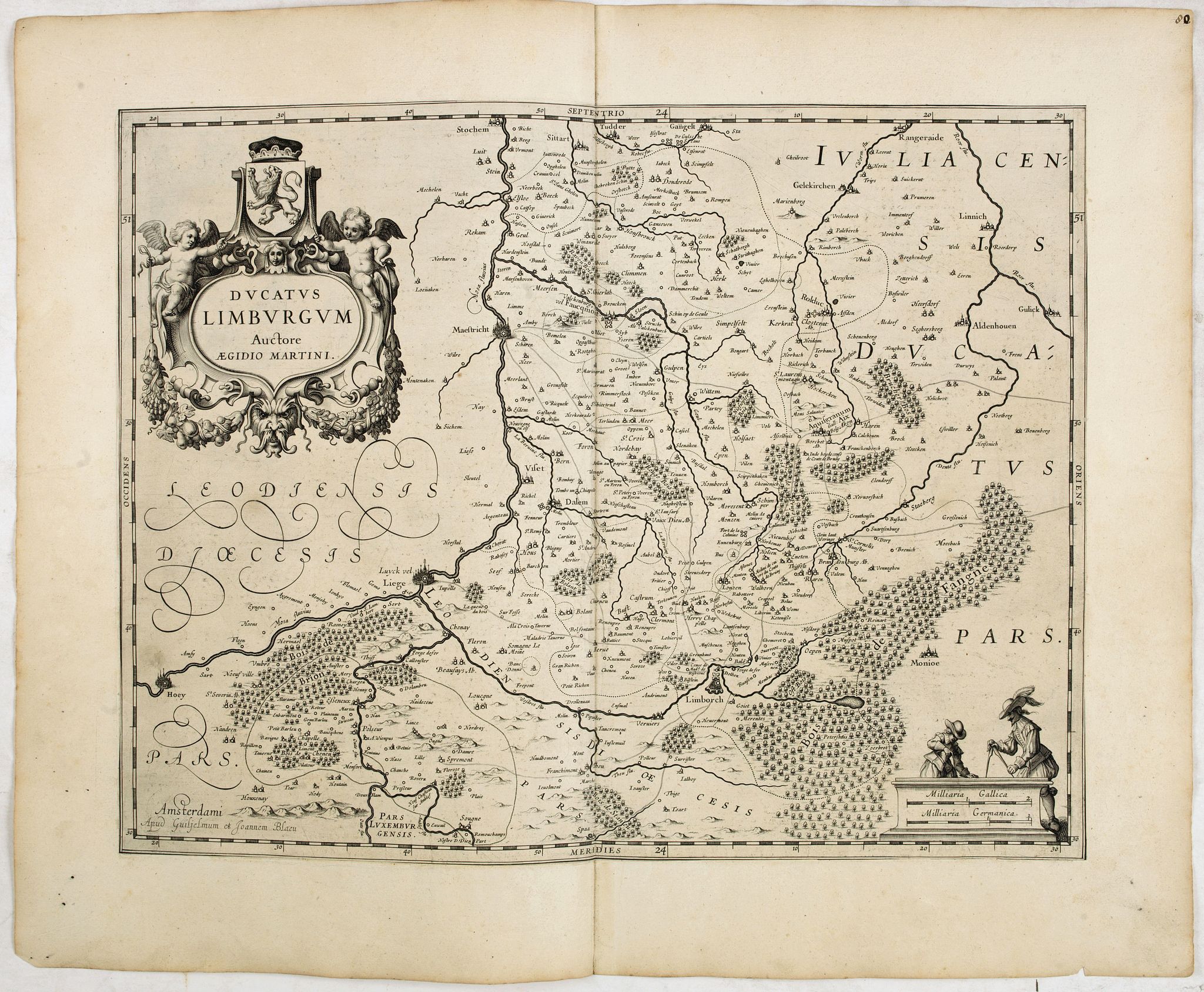 BLAEU, W., Ducatus Limburgum., antique map, old maps