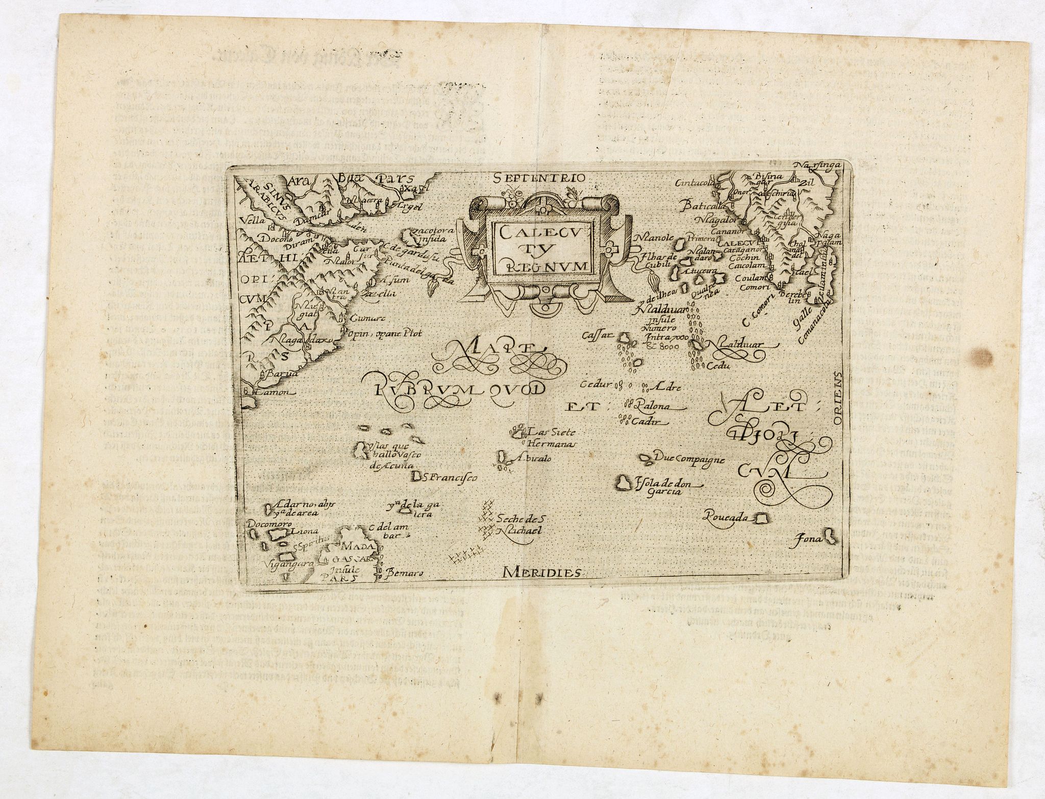 BOTERO, G., Calecuty Regnum, antique map, old maps