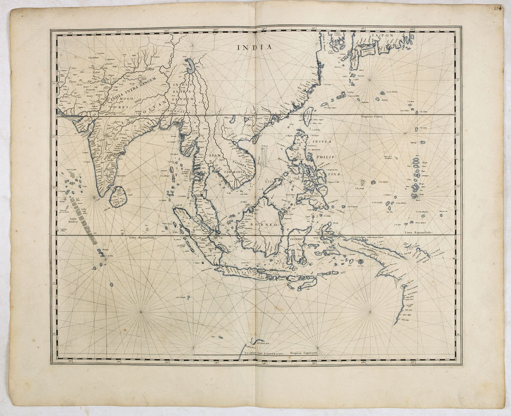 BLAEU, W., India Orientalis quae dicitue et Insulae Adiacentes, antique map, old maps