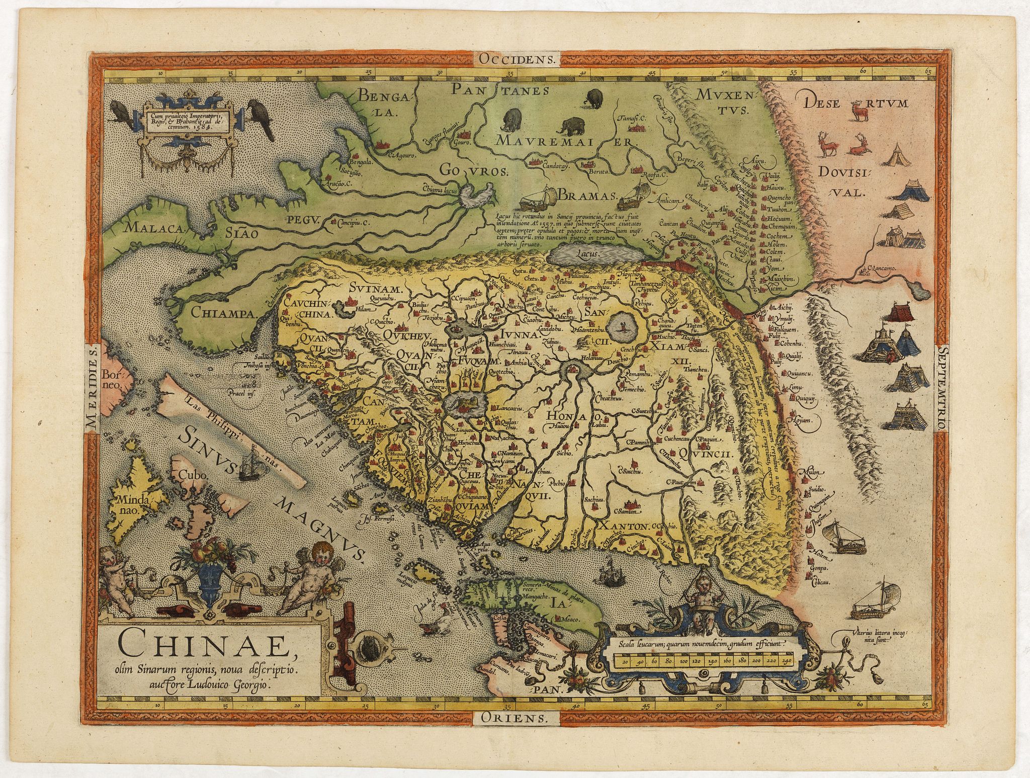 ORTELIUS, A., Chinae, olim Sinarum Regionis, nova descriptio. Auctore Ludovico Georgio., antique map, old maps