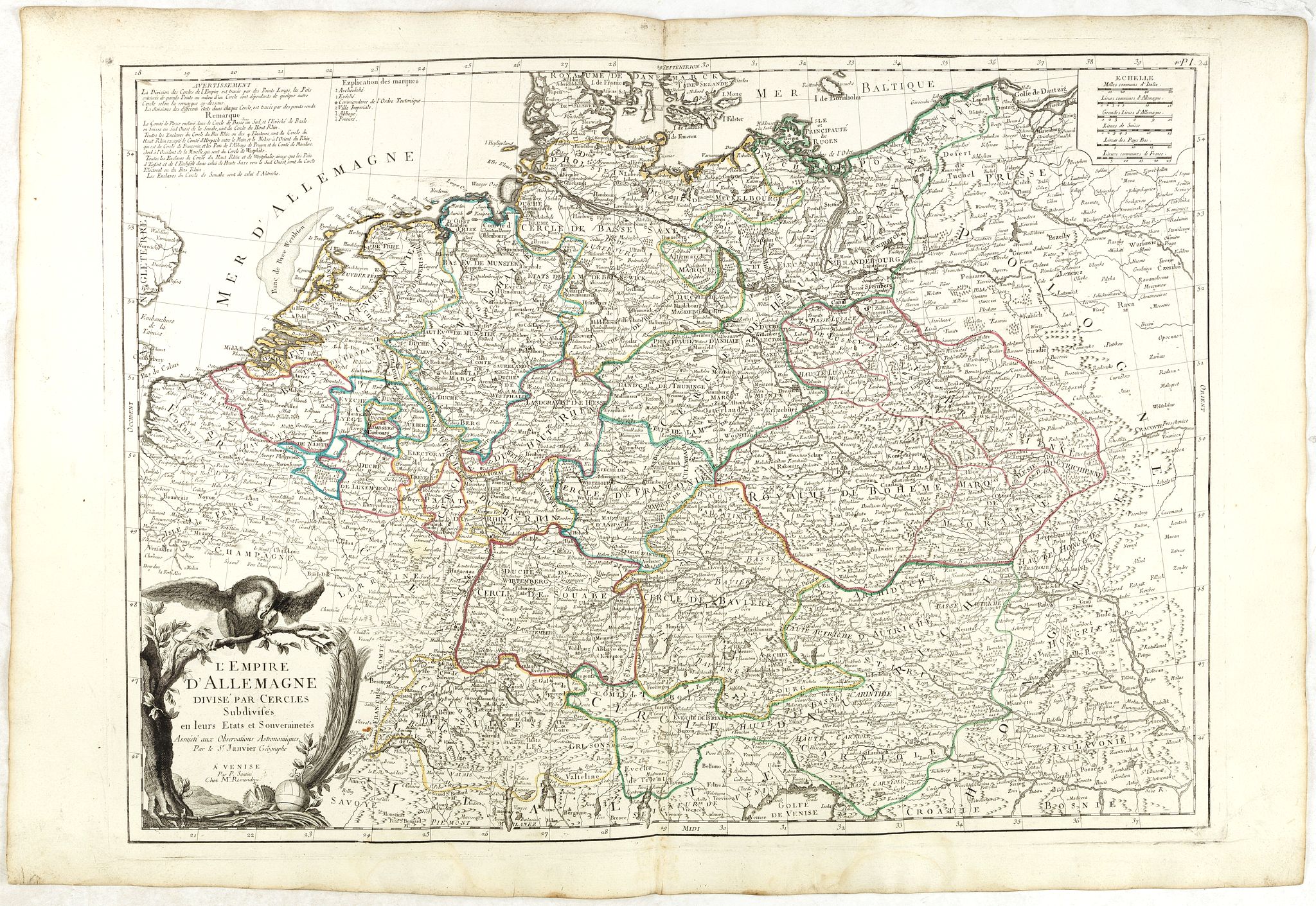 SANTINI,P. / REMONDINI,M., L'Empire d'Allemagne. . ., antique map, old maps