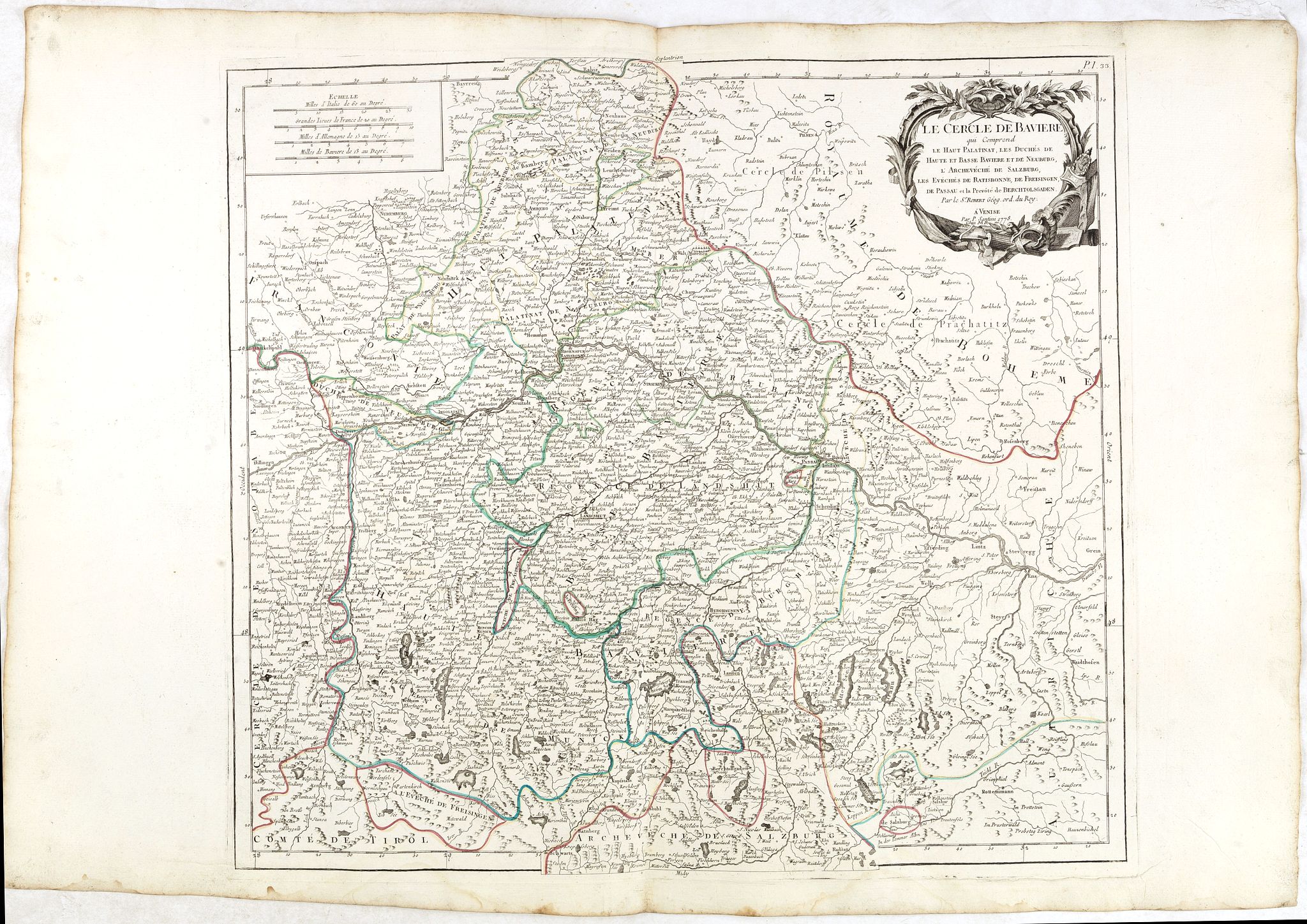 SANTINI, P. / REMONDINI, M., Le cercle De Baviere.. et la prevoté de Berchtolsgaden., antique map, old maps