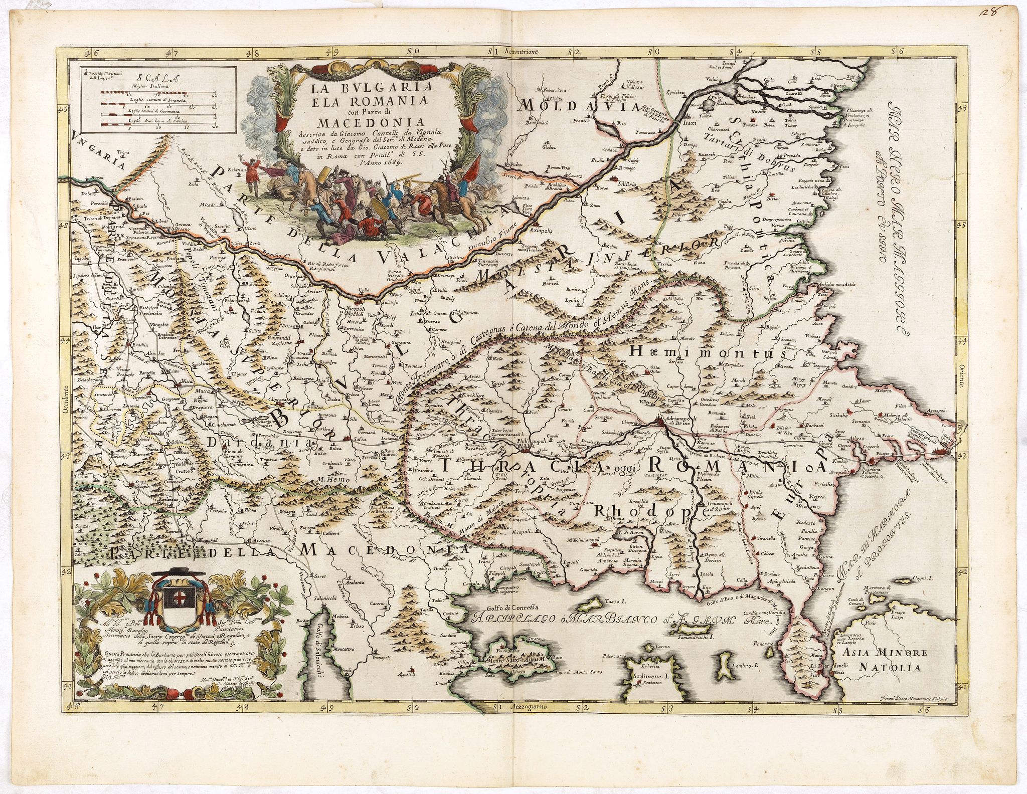 ROSSI, G.G., La Bulgaria ela Romania con Parte di Marcedonia. . ., antique map, old maps