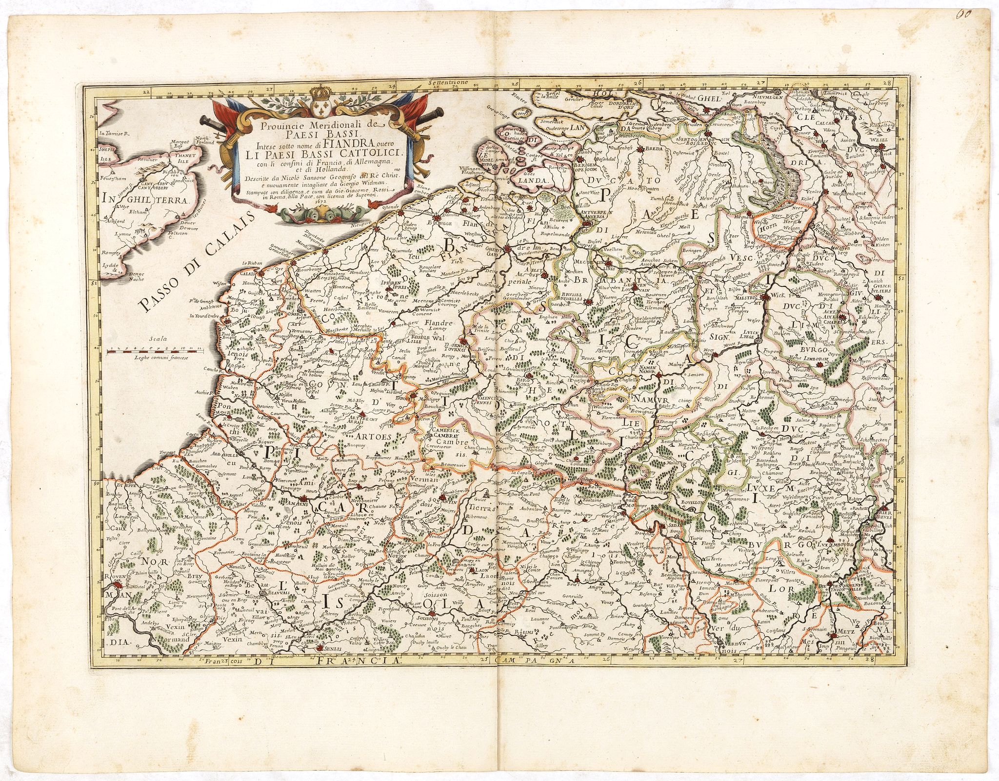 DE ROSSI, G., Prouincie Meridionalide Paesi Bassi.., antique map, old maps