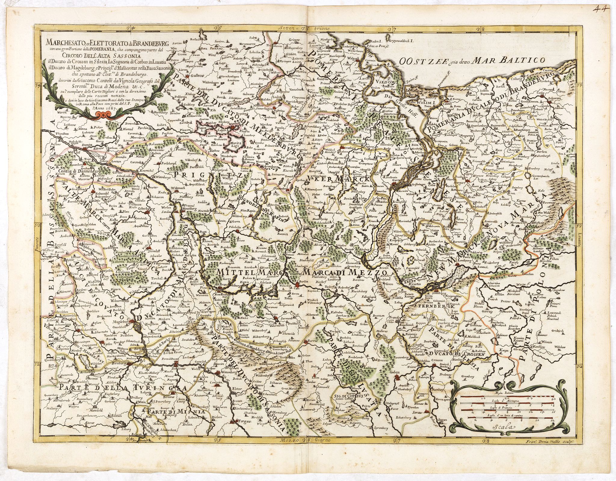 DE ROSSI, G., Marchesato, Et Elettorato di Brandeburg. . ., antique map, old maps