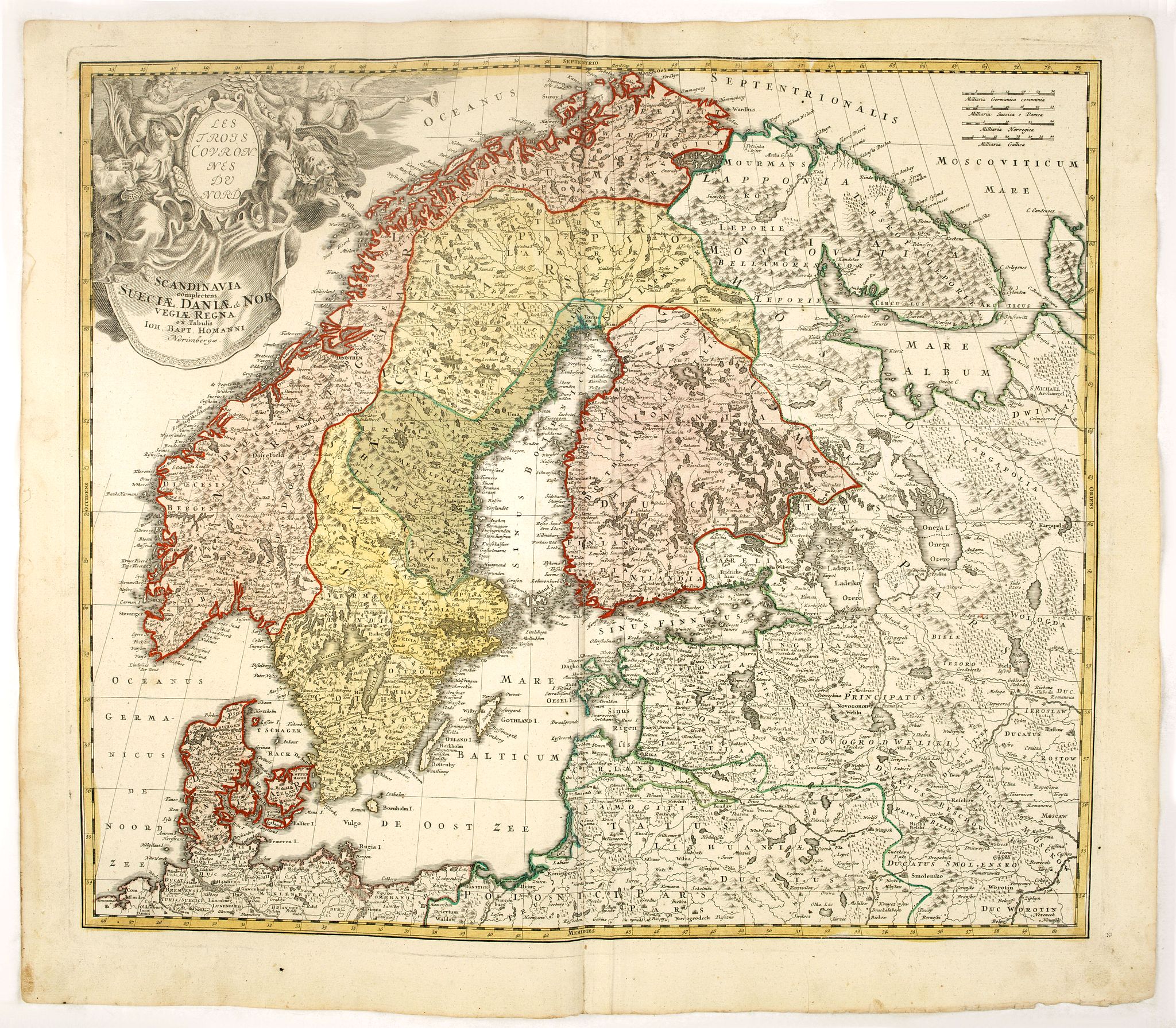 HOMANN HEIRS., Scandinavia complectens Sueciae, Daniae & Norvegia. . ., antique map, old maps