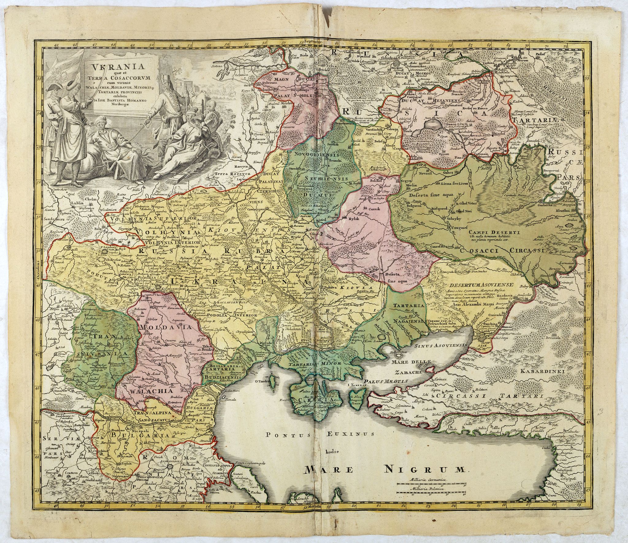 HOMANN, J.B., Ukrania quae et Terra Cosaccorum.., antique map, old maps