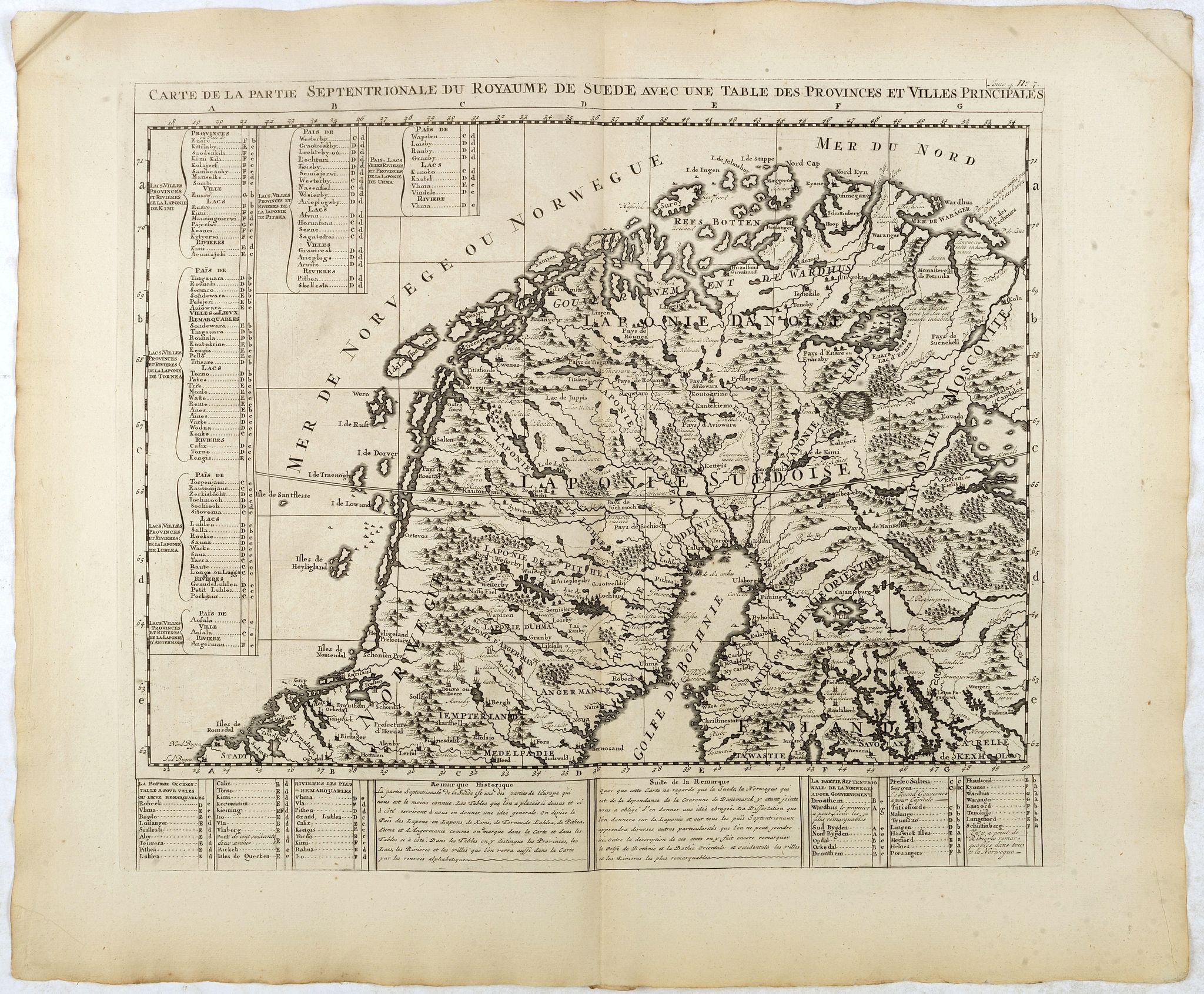 CHATELAIN, H., Carte de la Partie Septentrionale du Royaume de Suede…, antique map, old maps