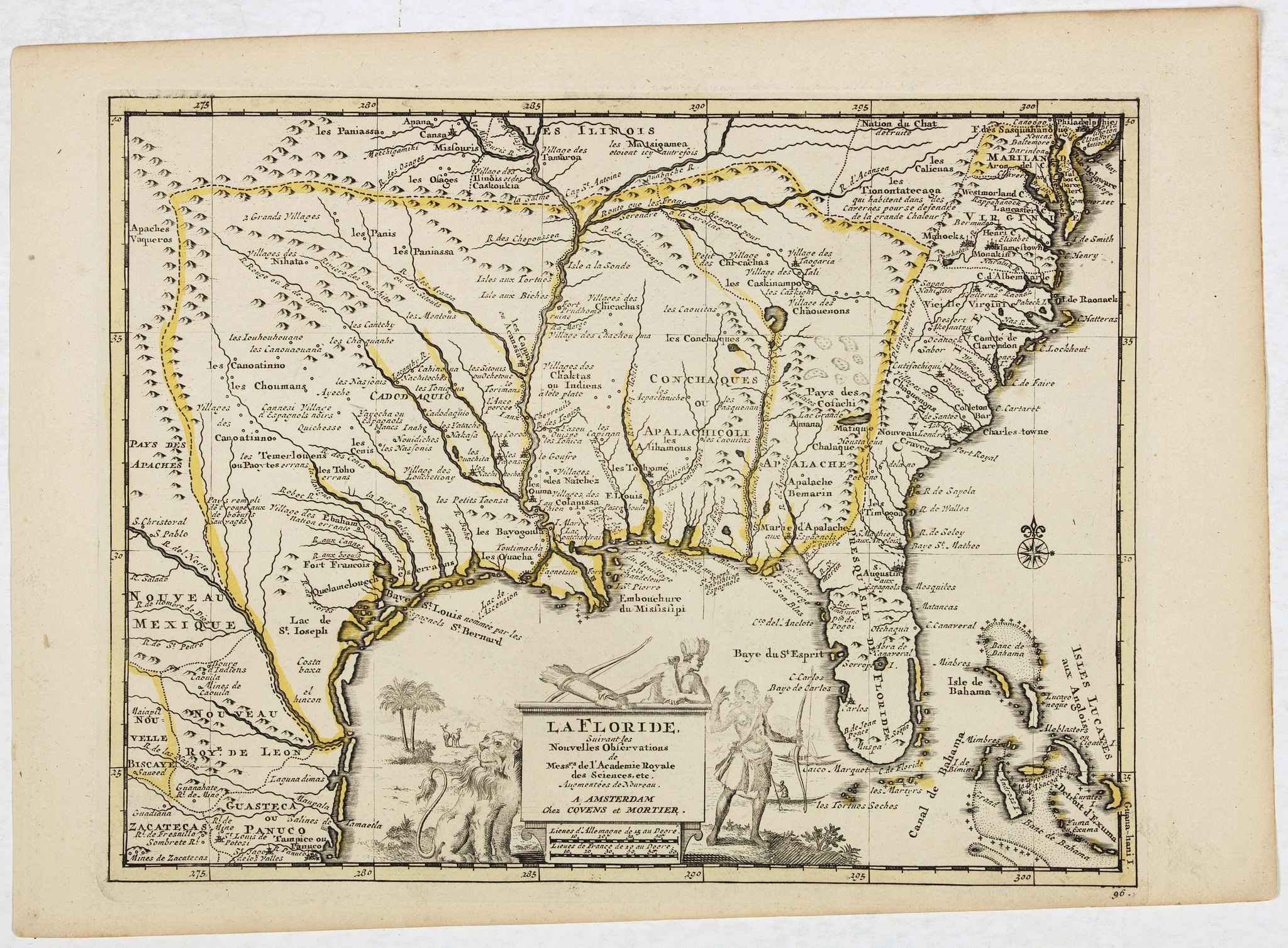 VAN DER AA, P., La Floride, suivant les nouvelles observations…, antique map, old maps