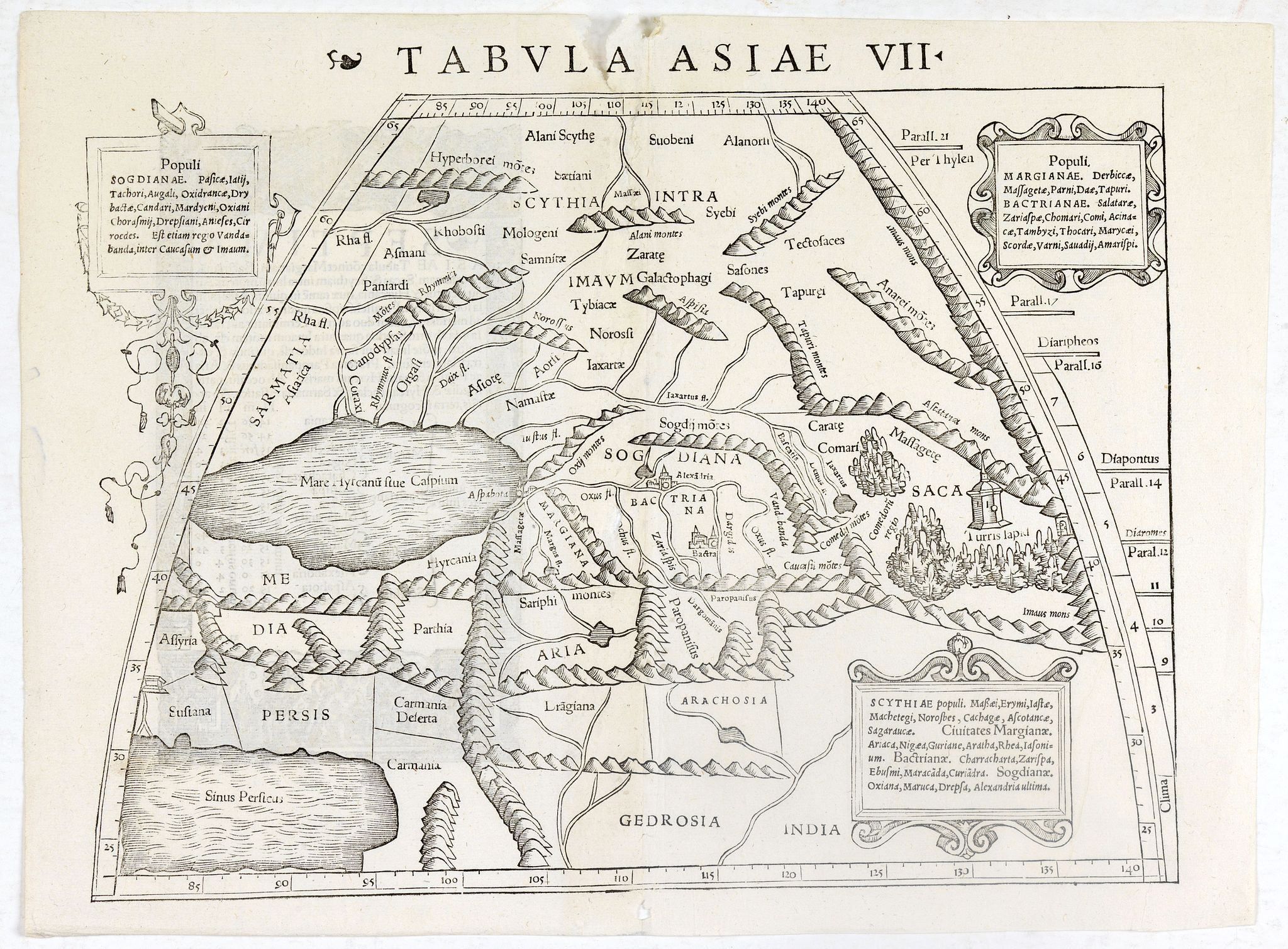 MÜNSTER, S., Tabula Asiae VII., antique map, old maps