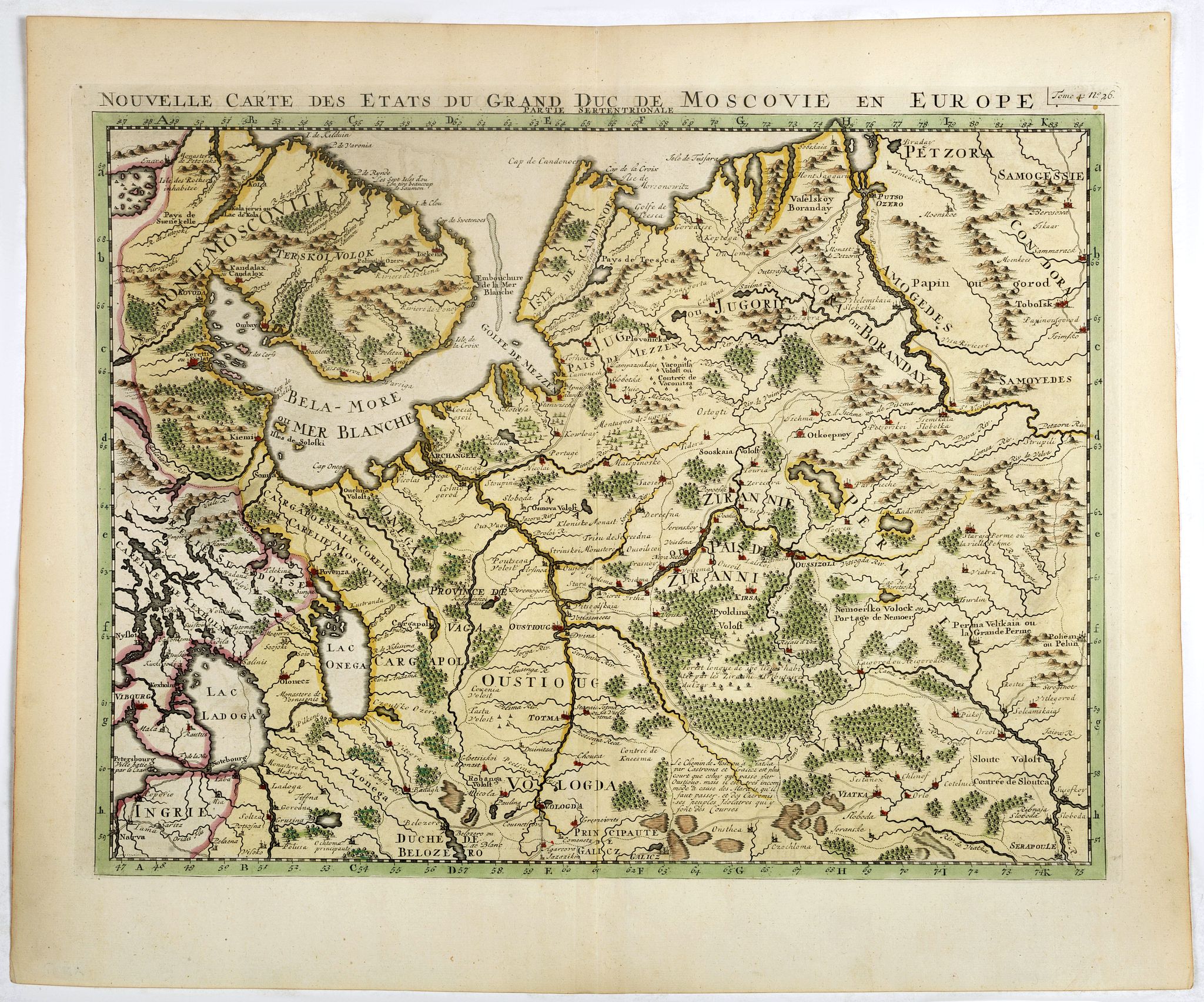CHATELAIN,H., Nouvelle Carte des Etats du Grand Duc de Moscovie en Europe. Partie Sertentrionale., antique map, old maps