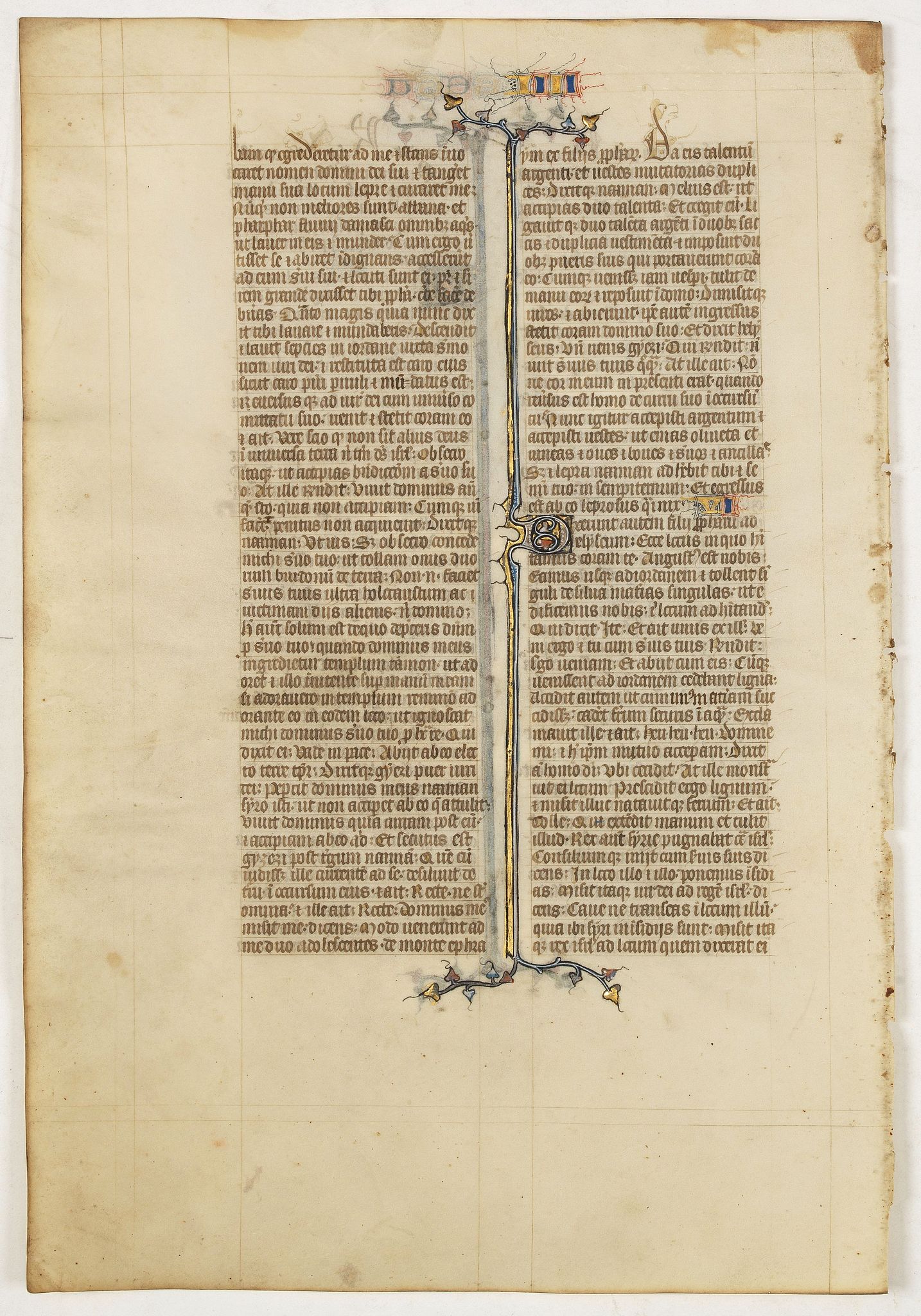 BIBLE, Leaf on vellum from a manuscript Bible., antique map, old maps