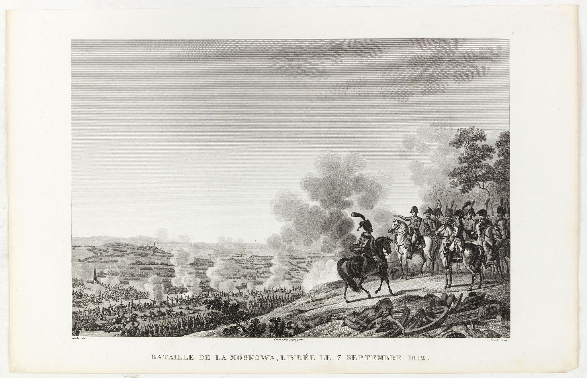 COUCHE, J., Bataille de la Moskowa, livrée le 7 septembre 1812., antique map, old maps