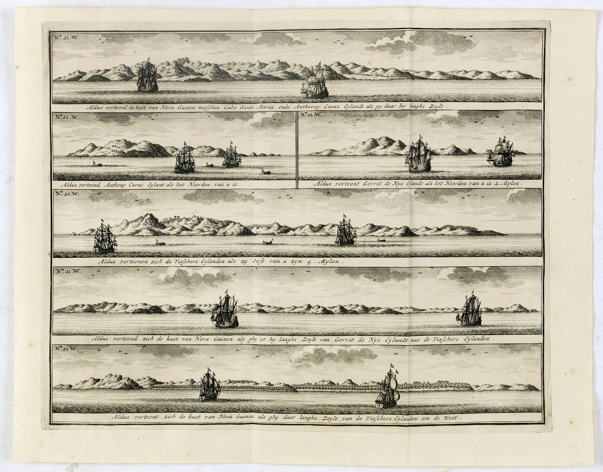 VALENTIJN, F., Aldus vertoond de kust van Nova Guinea . . ., antique map, old maps