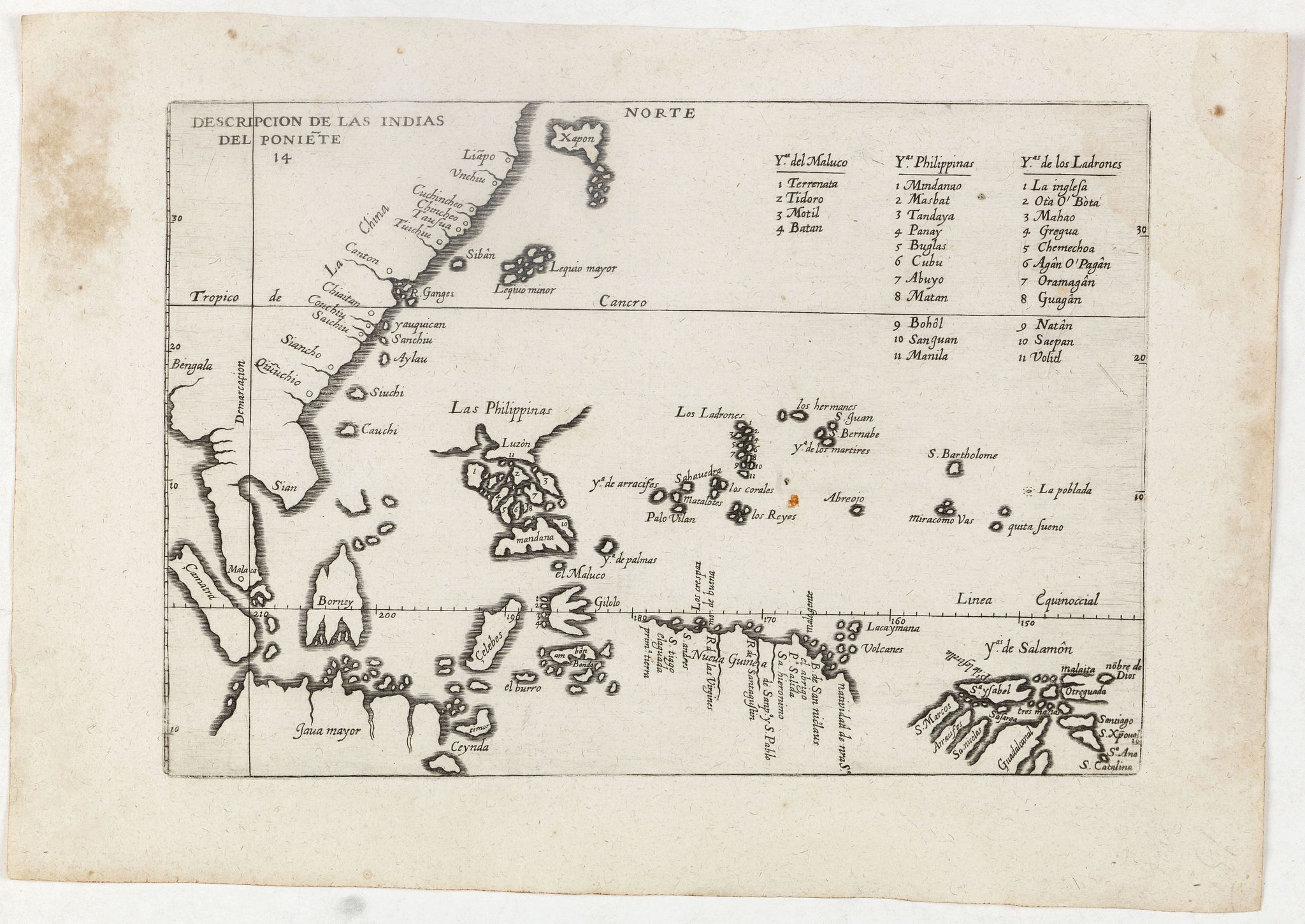 DE BRY, T., Descripcion de las Indias Ocidentalis., antique map, old maps