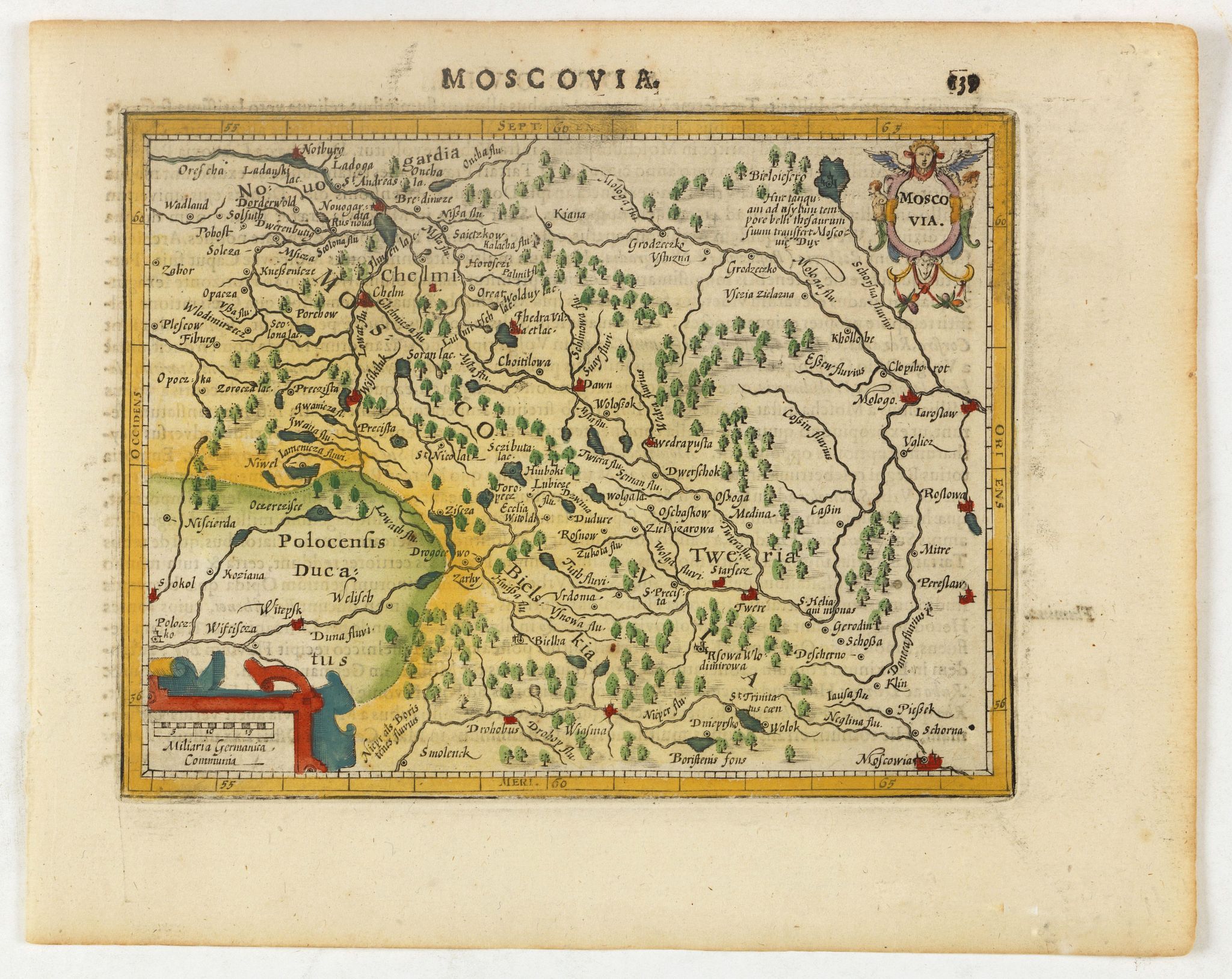 HONDIUS, J., Moscovia., antique map, old maps