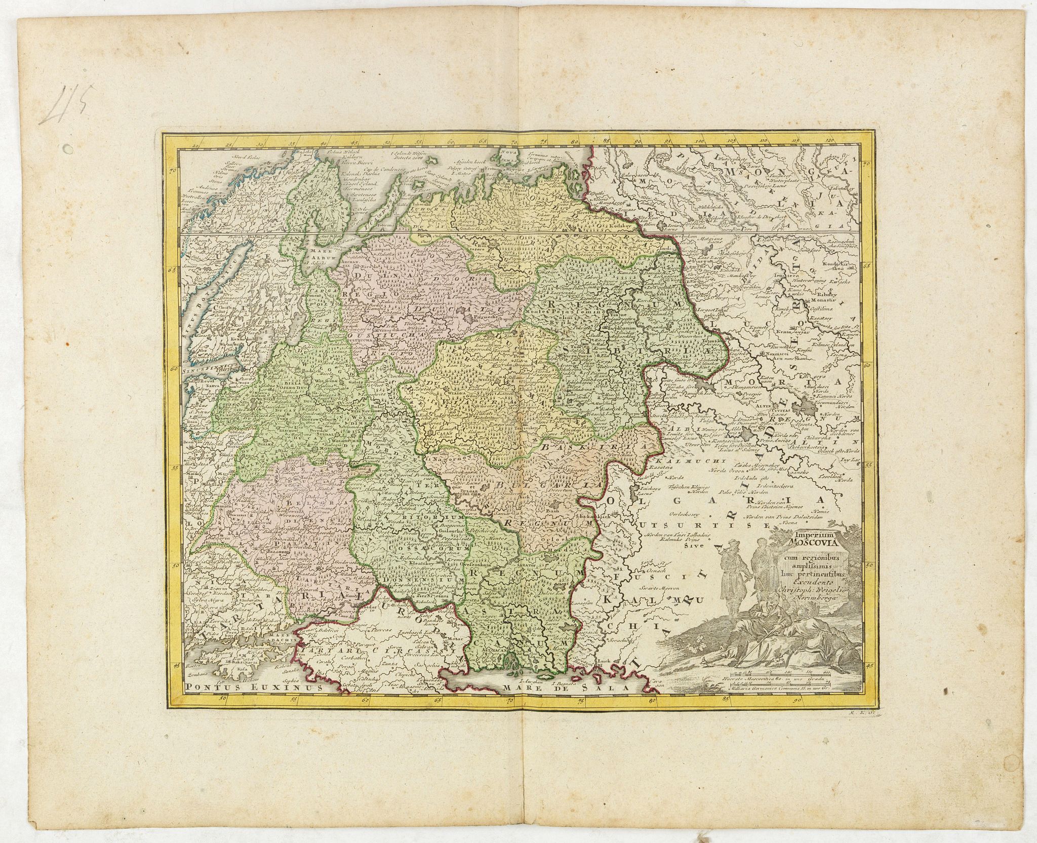 WEIGEL, Chr., Imperium Moscoviae., antique map, old maps