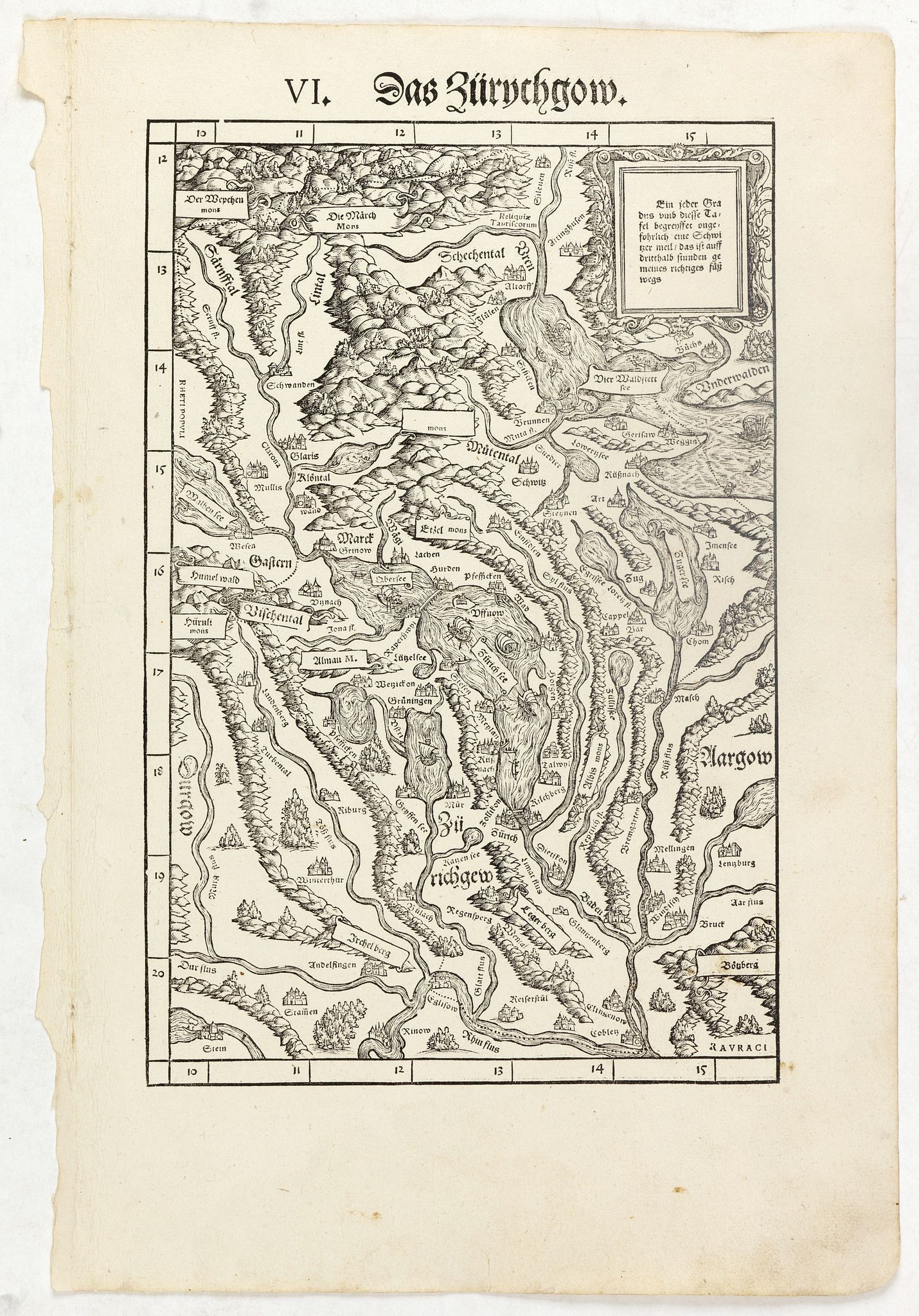 STUMPF, J., VI. Das Zürychgow., antique map, old maps