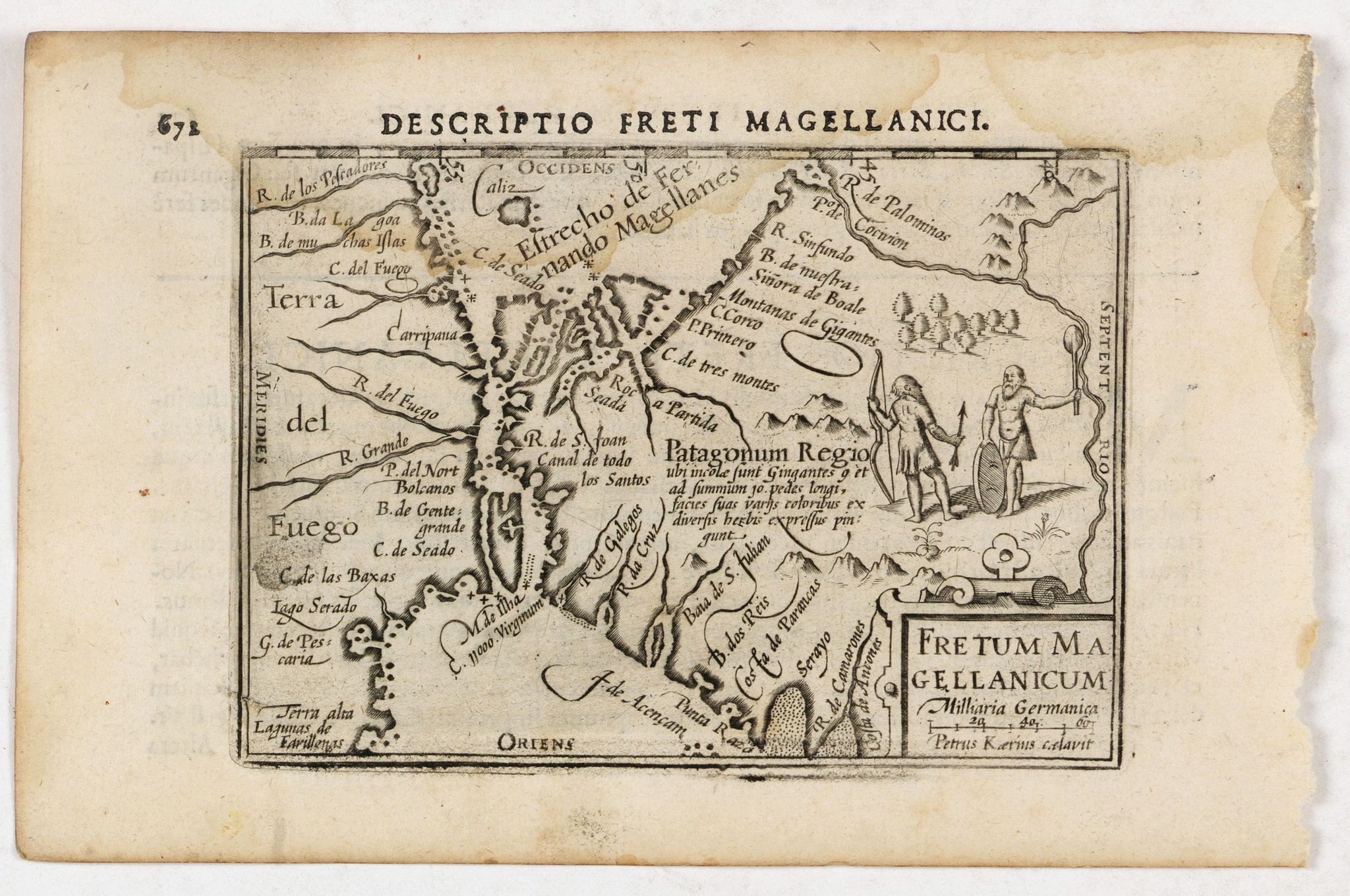 LANGENES, B. / BERTIUS, P., Descriptio Freti Magellanici / Fretum Magellanicum., antique map, old maps