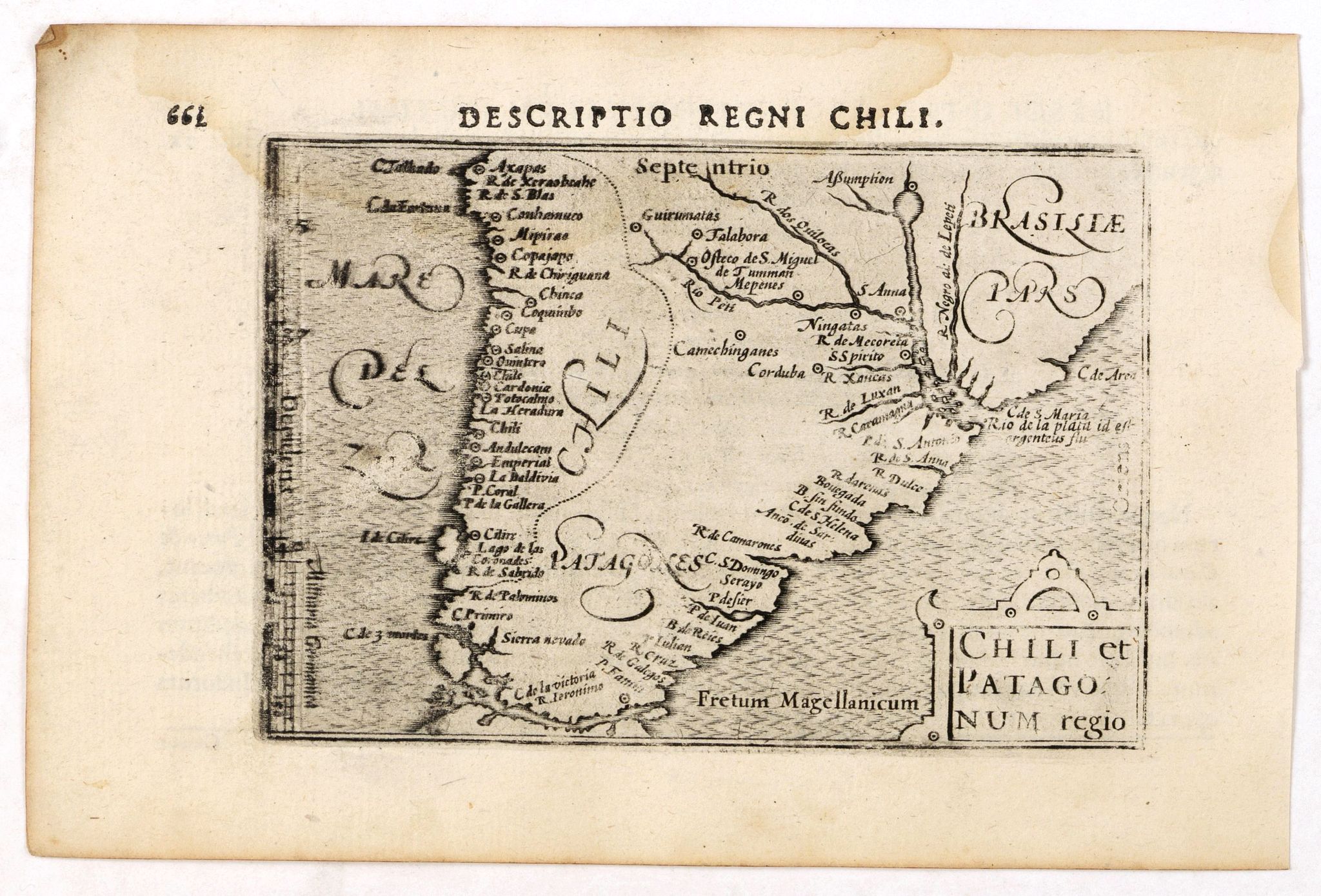 LANGENES, B. / BERTIUS, P., Descriptio Regni Chili / Chili et Patago num regio., antique map, old maps