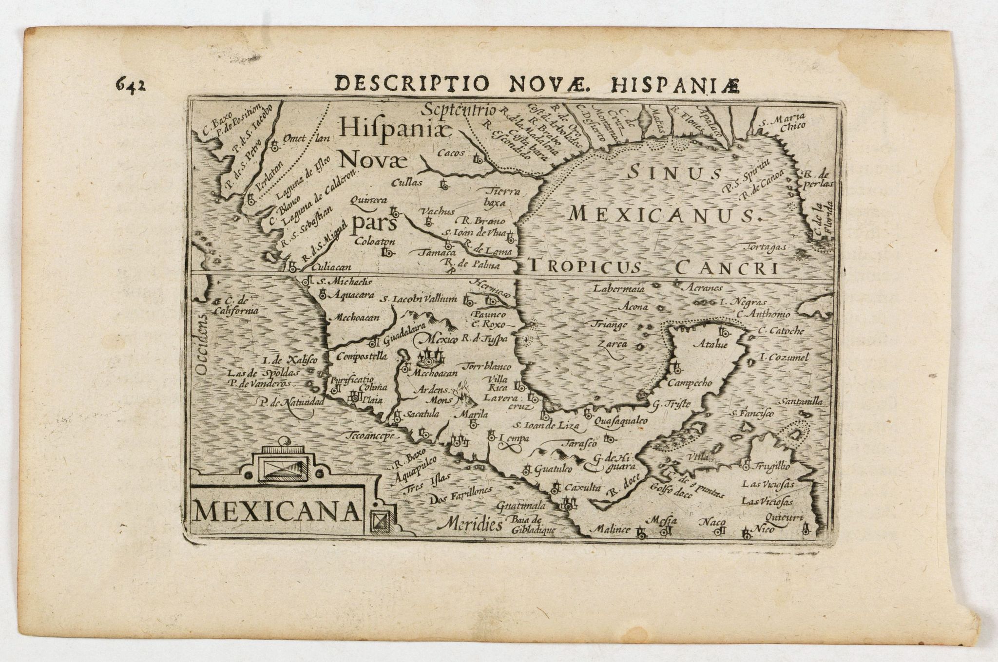 LANGENES, B. / BERTIUS, P., Descriptio Novae Hispaniae / Mexicana., antique map, old maps