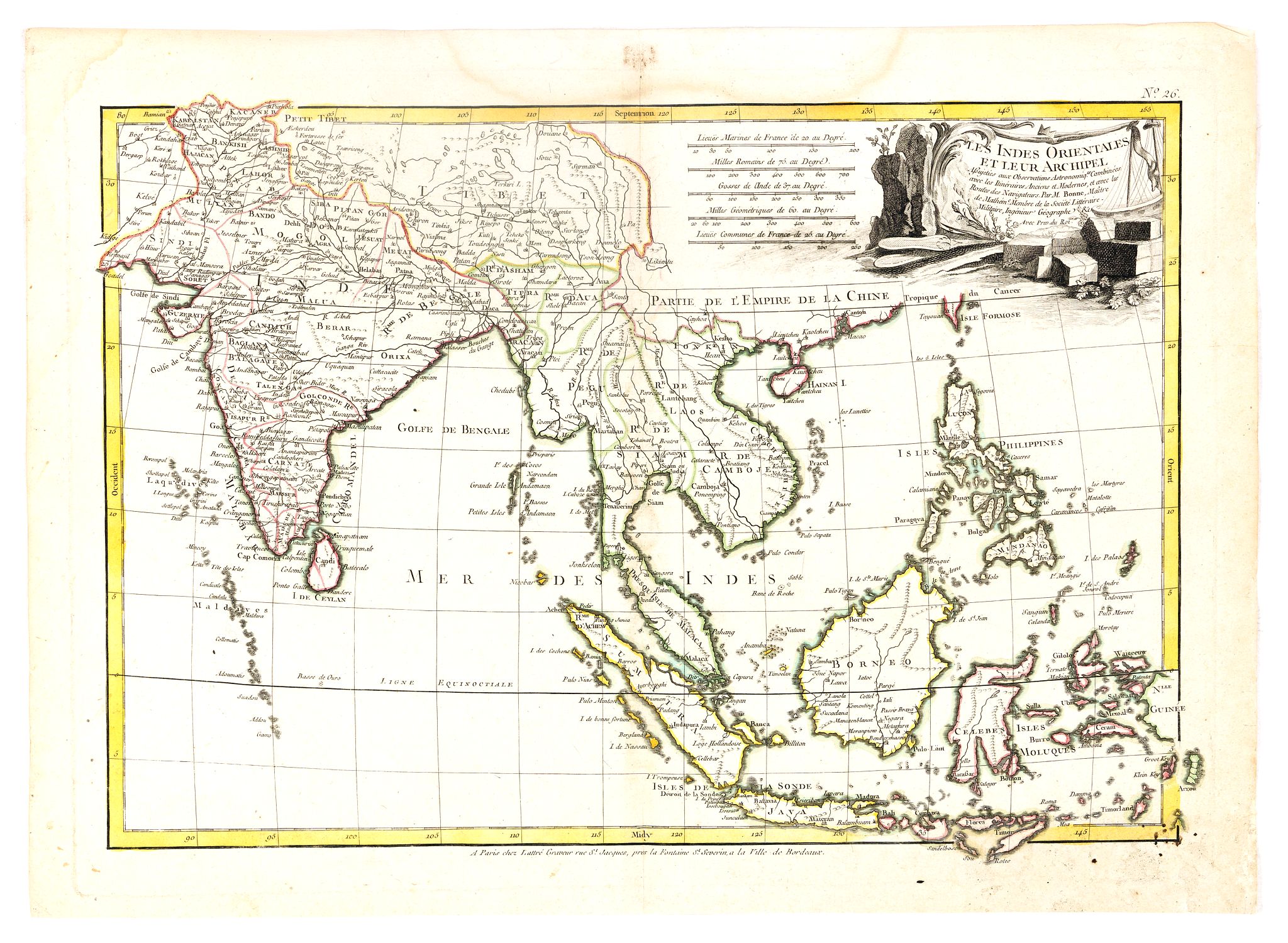 LATTRÉ / BONNE,R., Les Indes Orientales et leur Archipel. . ., antique map, old maps