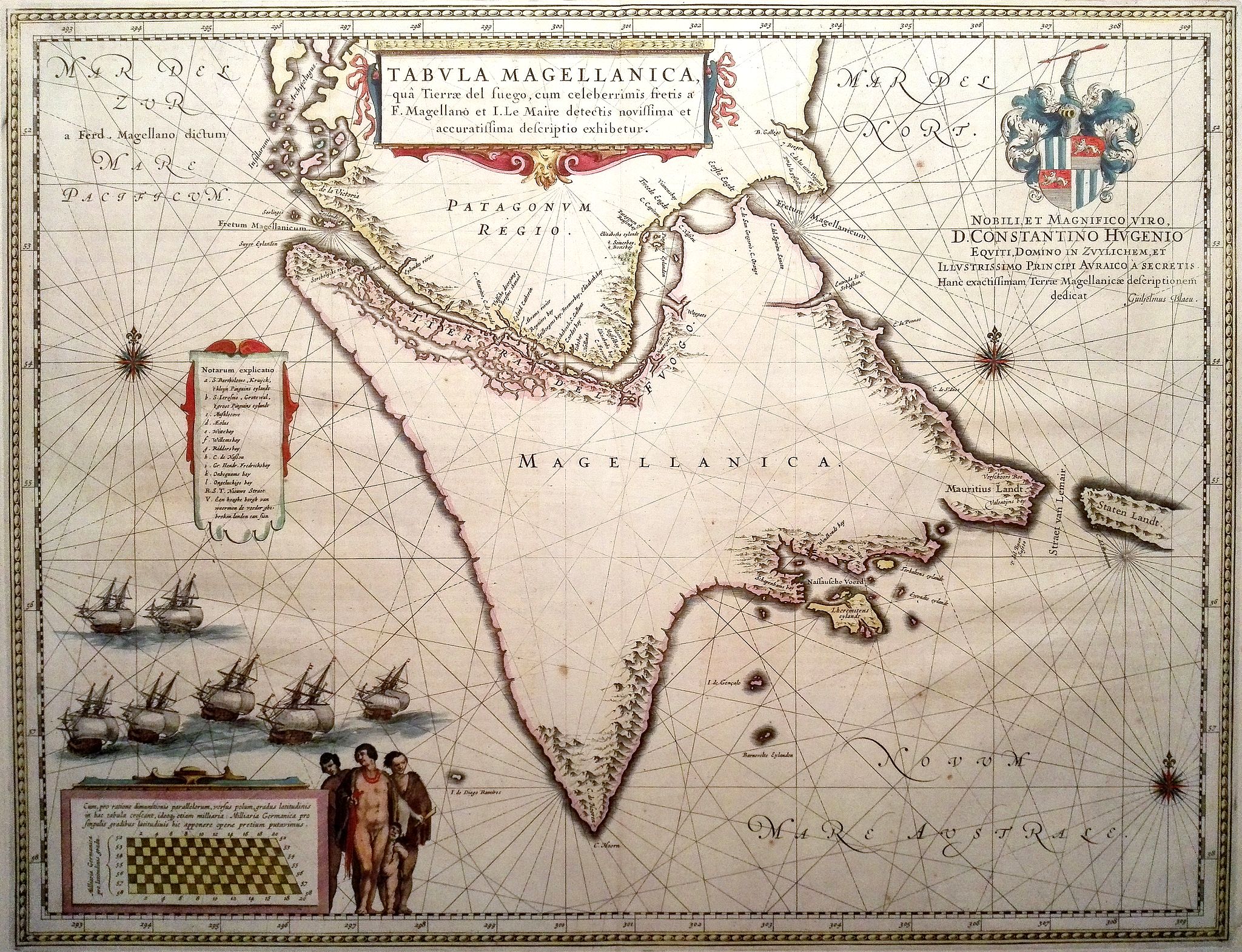 BLAEU, J., Tabula Magellanica, qua Tierra del fuego. . ., antique map, old maps