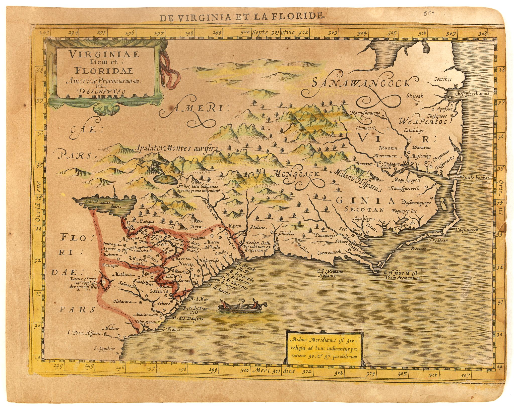 MERCATOR, G. / CLOPPENBURGH, J.E., Virginiae Item et Floridae Americae Provinciarum.nova Descriptio., antique map, old maps