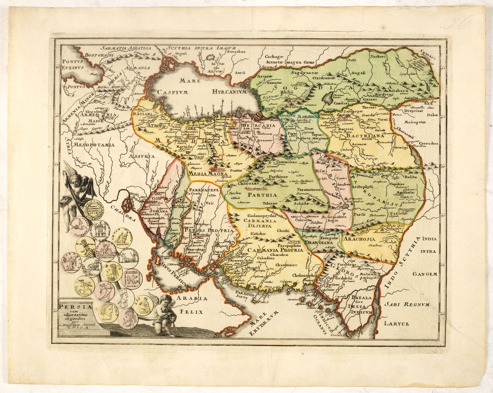 WEIGEL, C., Persia cum adjaccentibus regionibus., antique map, old maps