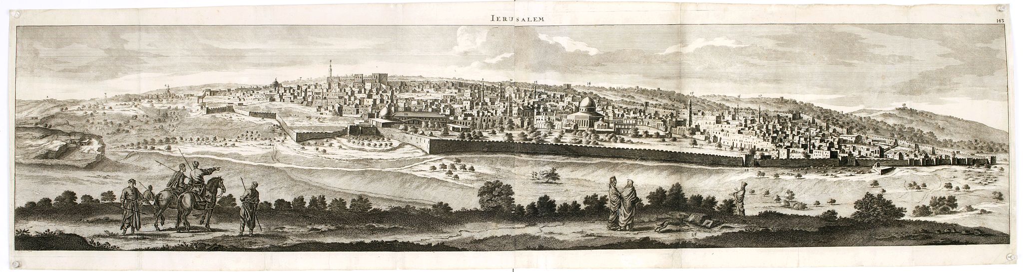 DE BRUYN, C., Ierusalem., antique map, old maps