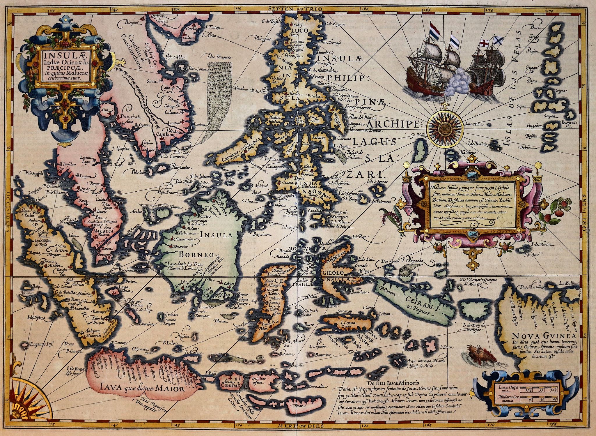 HONDIUS, H., Insulae Indiae Orientalis Praecipuae, In quibus Moluccae., antique map, old maps